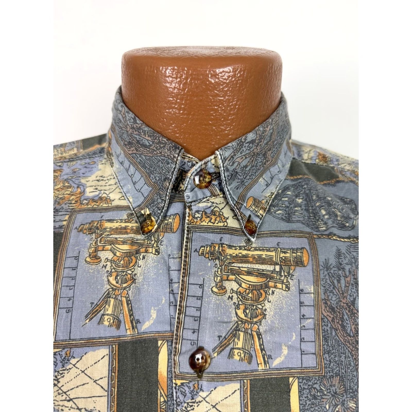 Vintage VINTAGE Cellini Shirt Men M Button-Down Short Sleeve Blue 80s 90s Graphic Print Nautical Retro Size US M / EU 48-50 / 2 - 5 Thumbnail