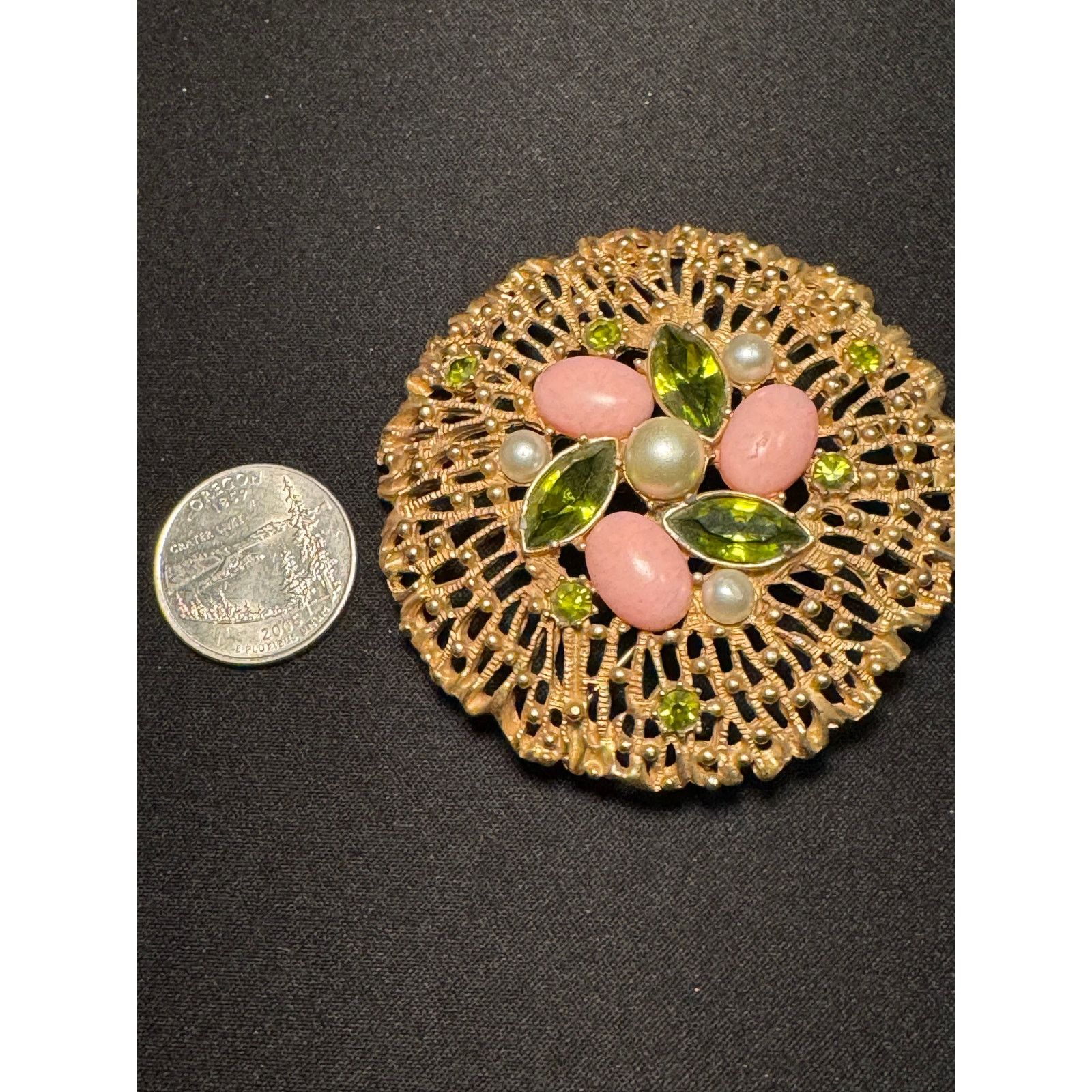 Other Vintage Sarah Coventry Splendor Brooch Gold Tone Filigree Size ONE SIZE - 3 Thumbnail