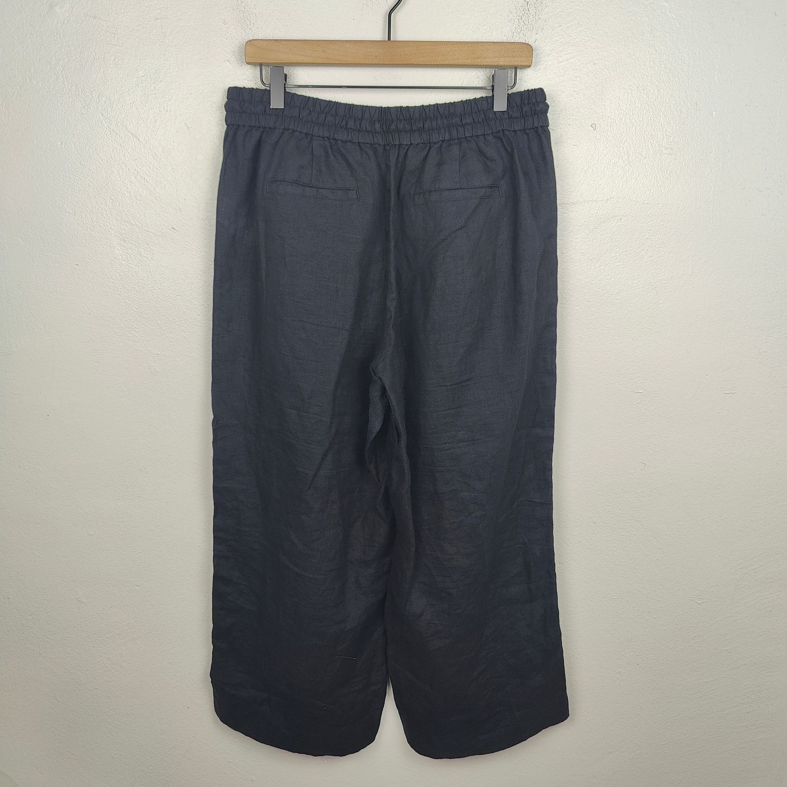 J.Crew J Crew Seaside Pants Womens Black 100% Linen Relaxed Size 29" - 5 Thumbnail