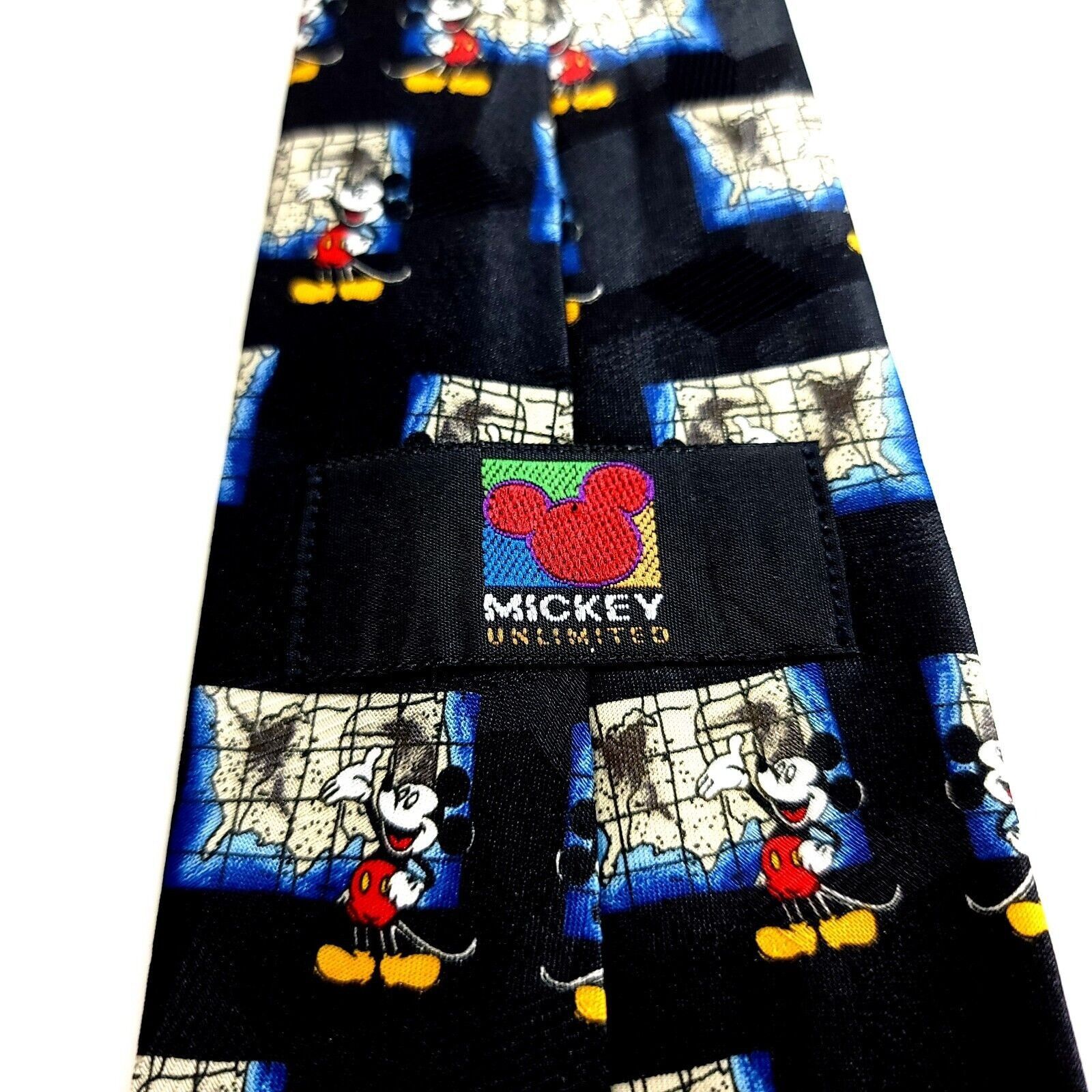 Mickey Unlimited Mickey Unlimited Black Wide Mickey Mouse Jacquard Print Tie Size ONE SIZE - 3 Thumbnail