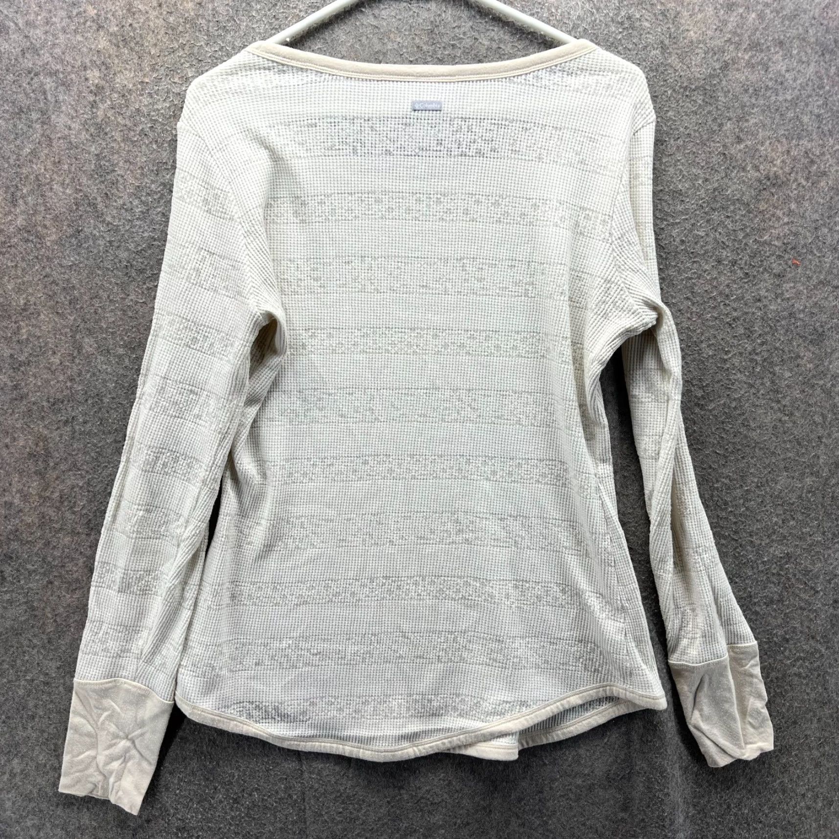 Vintage Columbia Thermal Top Womens Large Ivory Waffle Knit Long Sleeve Pullover Shirt Clothing Casual Size L / US 10 / IT 46 - 4 Thumbnail