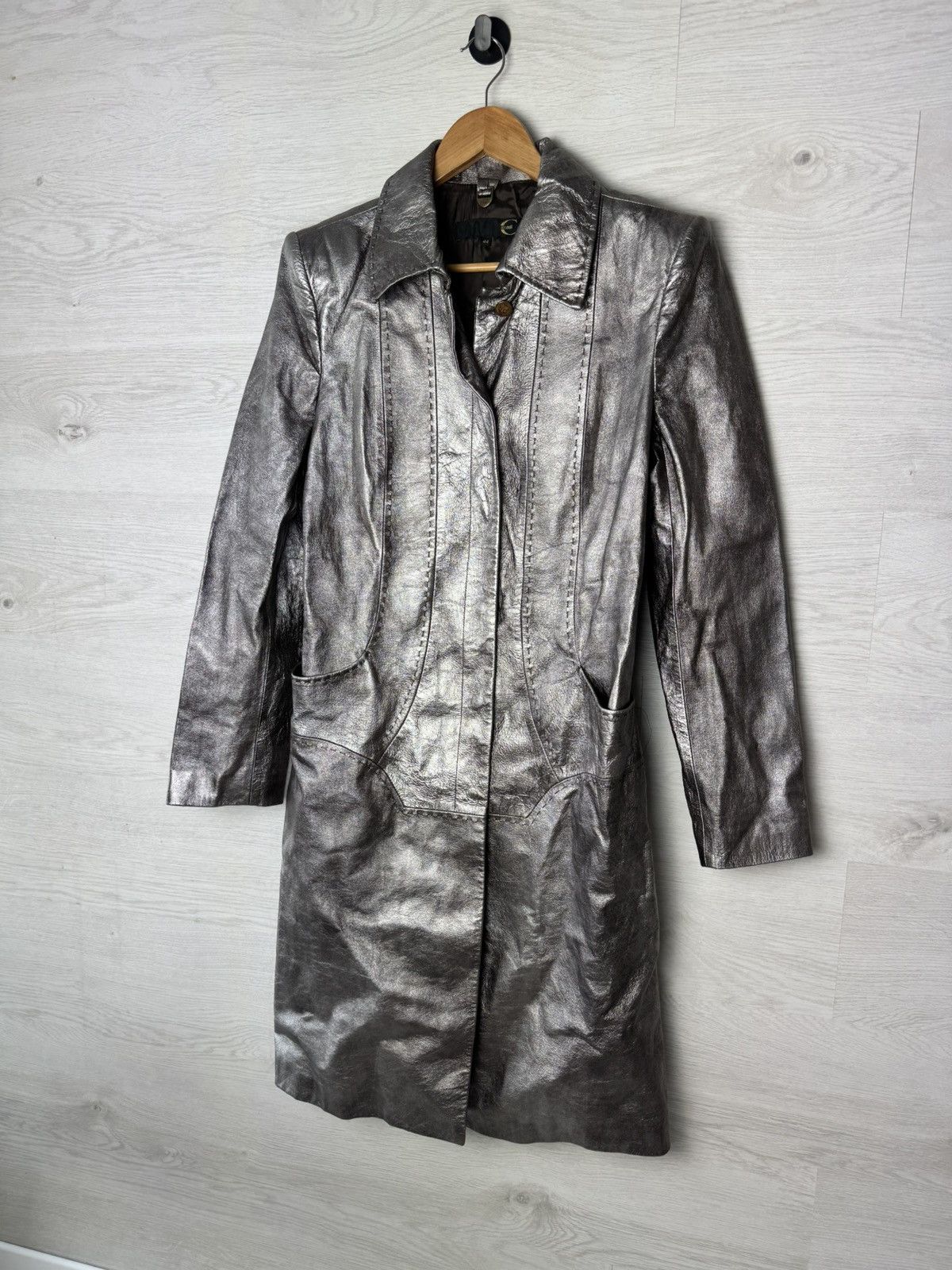 Just Cavalli Just Cavalli Coat Long Silver Metallic Size M / US 6-8 / IT 42-44 - 3 Thumbnail