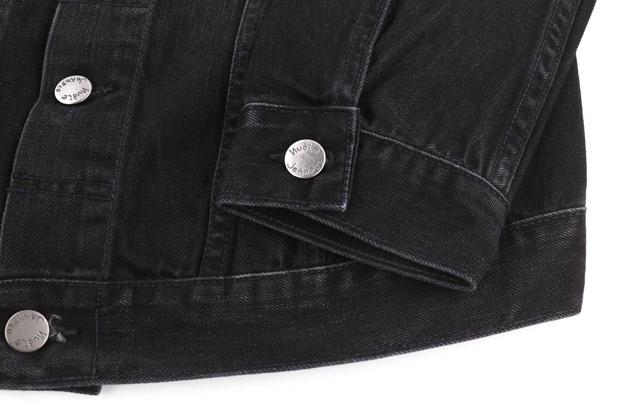 Nudie Jeans BILLY S Black Lotus Organic Polo Collar Denim Jacket 81963 Size US S / EU 44-46 / 1 - 5 Thumbnail