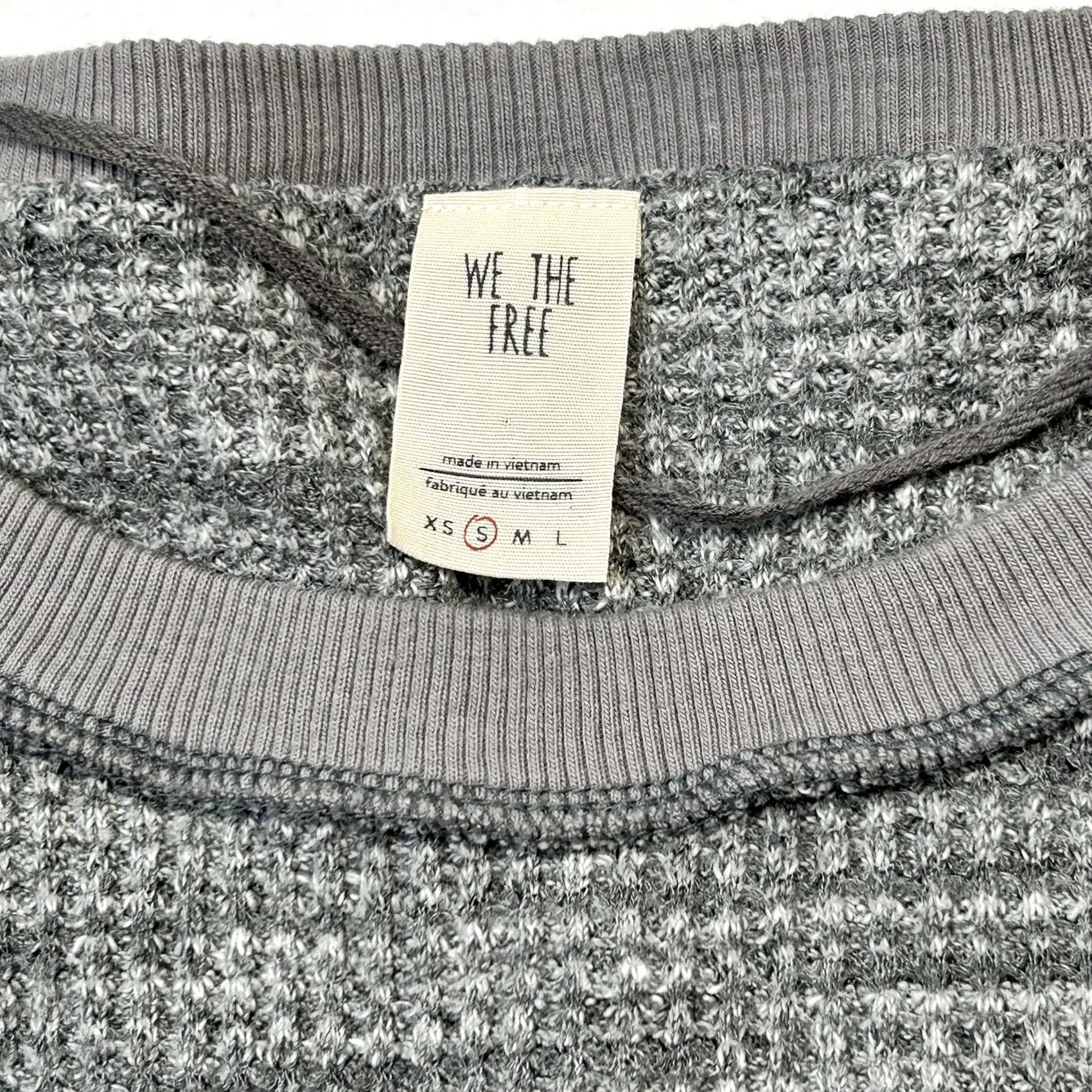 Vintage We the Free People Thermal Waffle Knit Top Shirt Gray Small Oversized Dolman Sleeve Round Neck Blouse Women Fall Winter Bohemian Size S / US 4 / IT 40 - 5 Thumbnail