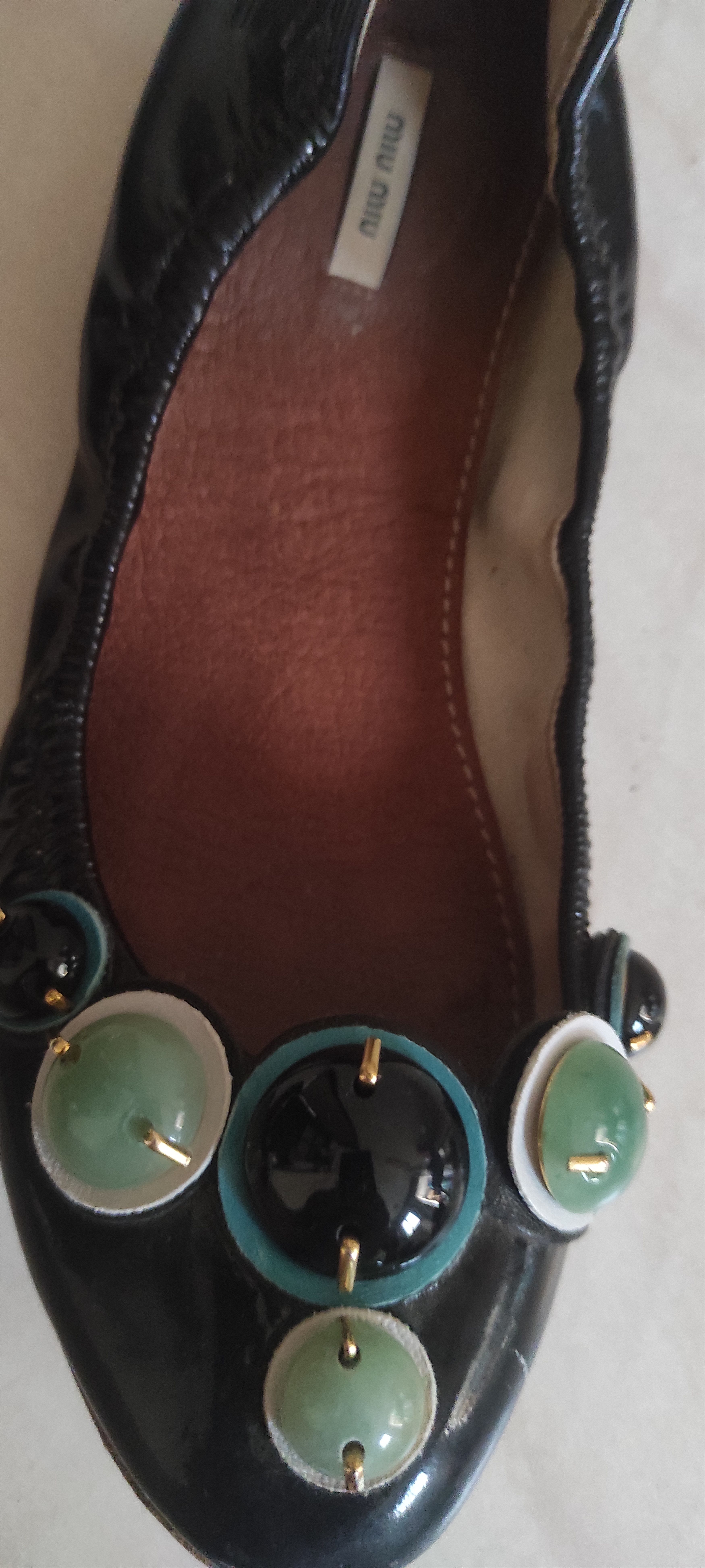 Miu Miu Miu Miu Embellished Ballerinas Black Made in Italy Size US 6 / IT 36 - 19 Thumbnail