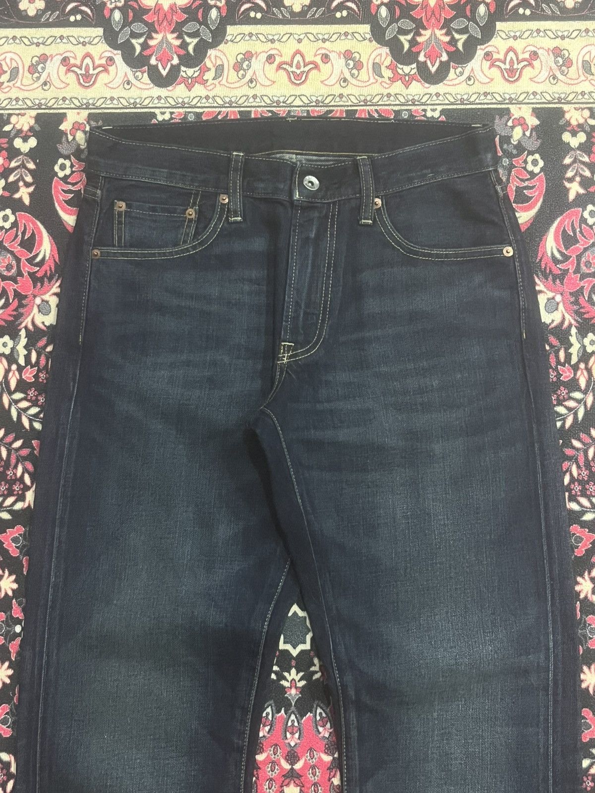 Undercover × Uniqlo Vintage Uniqlo Dark Whisker Blue Regular Fit Selvedge Jeans Size US 29 - 4 Thumbnail