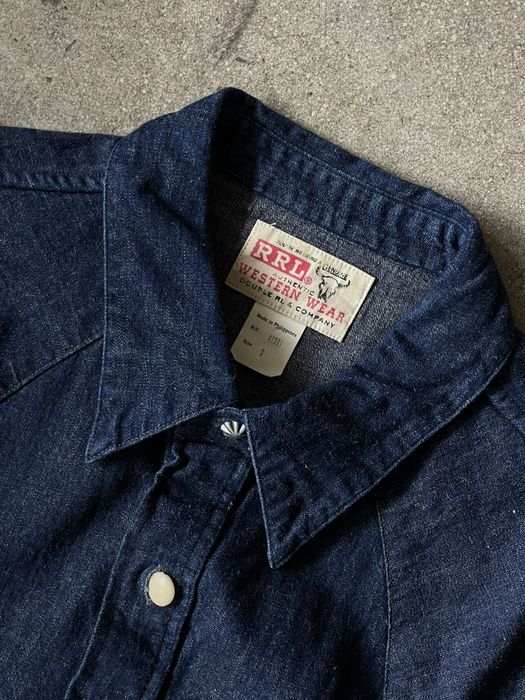 RRL Ralph Lauren Double RL selvedge denim Western Shirt | Grailed