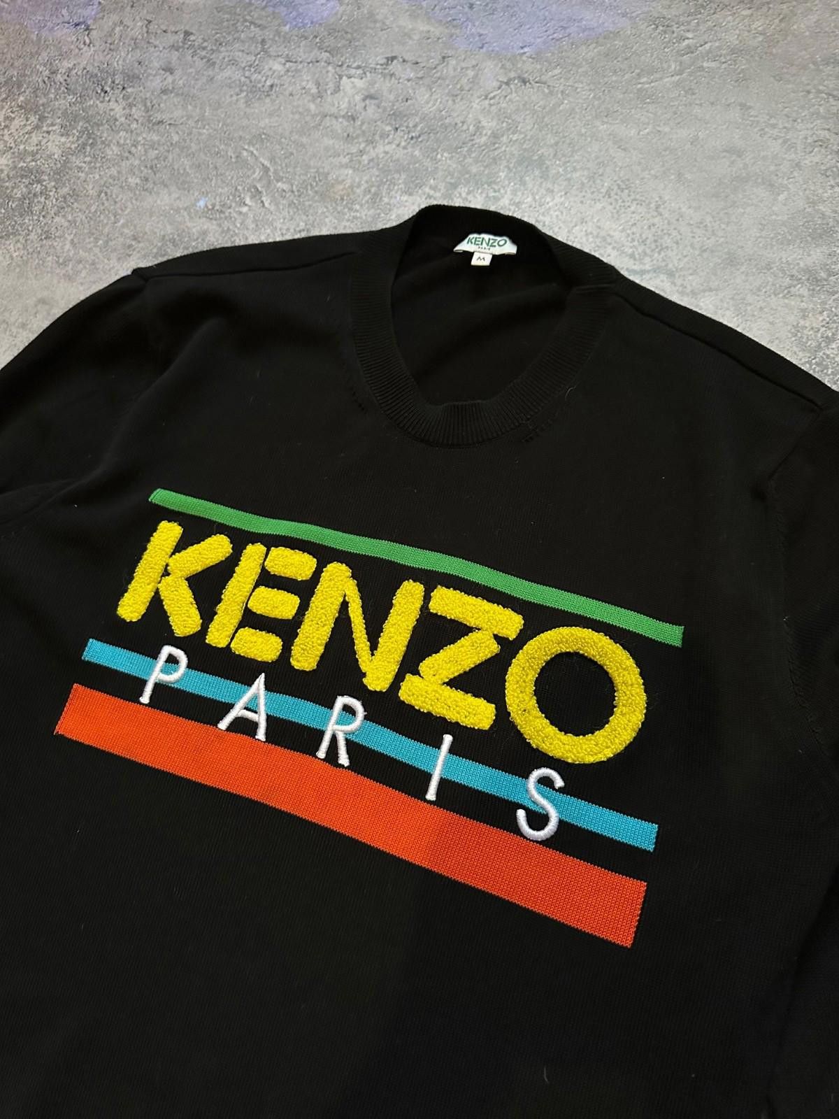 Kenzo Kenzo Black Logo Knit Crew Neck Long Sleeve Sweater Sz M Size US M / EU 48-50 / 2 - 4 Thumbnail