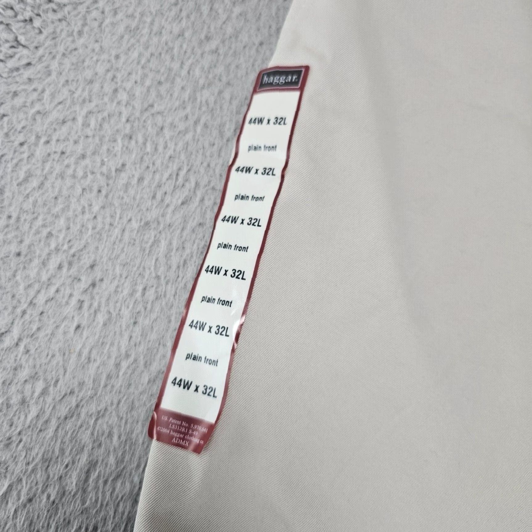 Haggar Haggar Dress Pants Mens 44x30 Classic Fit Flat Front Comfort Cotton Beige Polyester Size US 44 / EU 60 - 3 Thumbnail