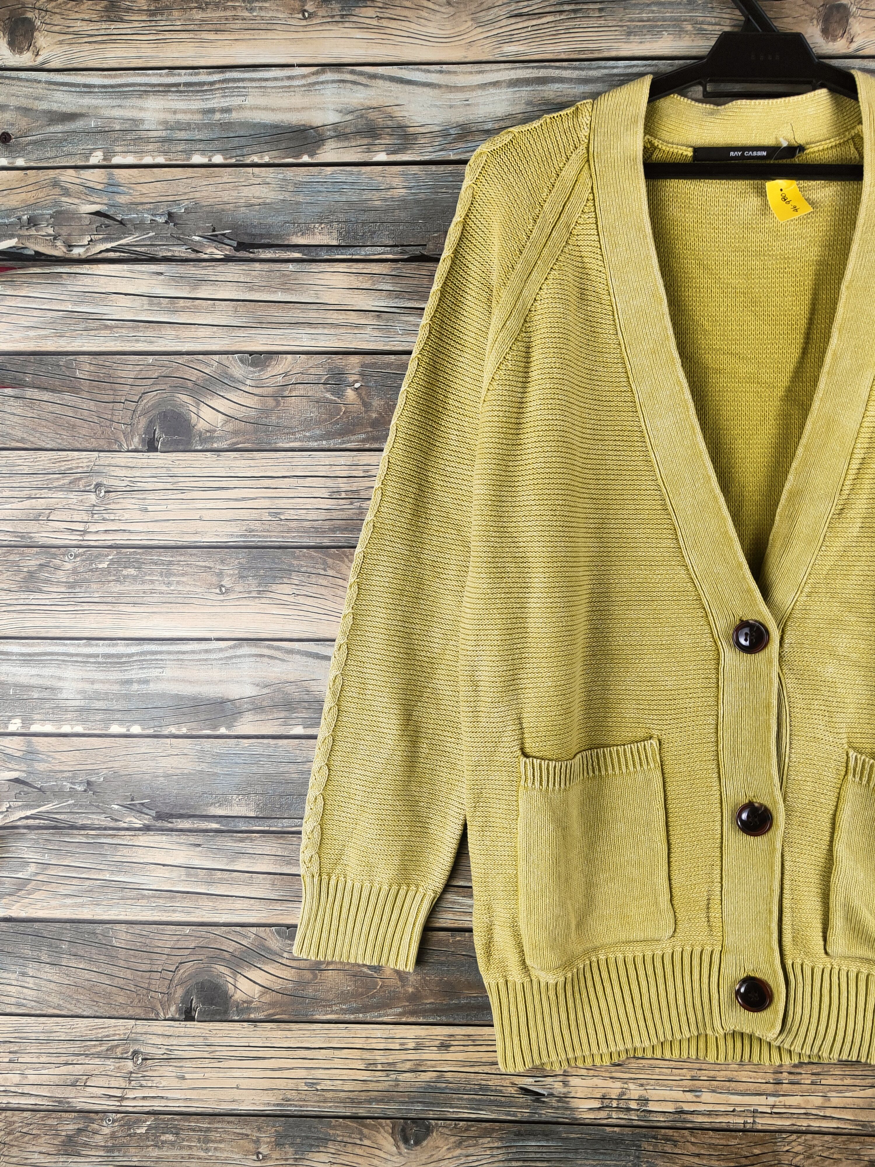 Vintage DL Ray Cassin Mustard Knitwear Cardigan #46-980 Size US M / EU 48-50 / 2 - 3 Thumbnail