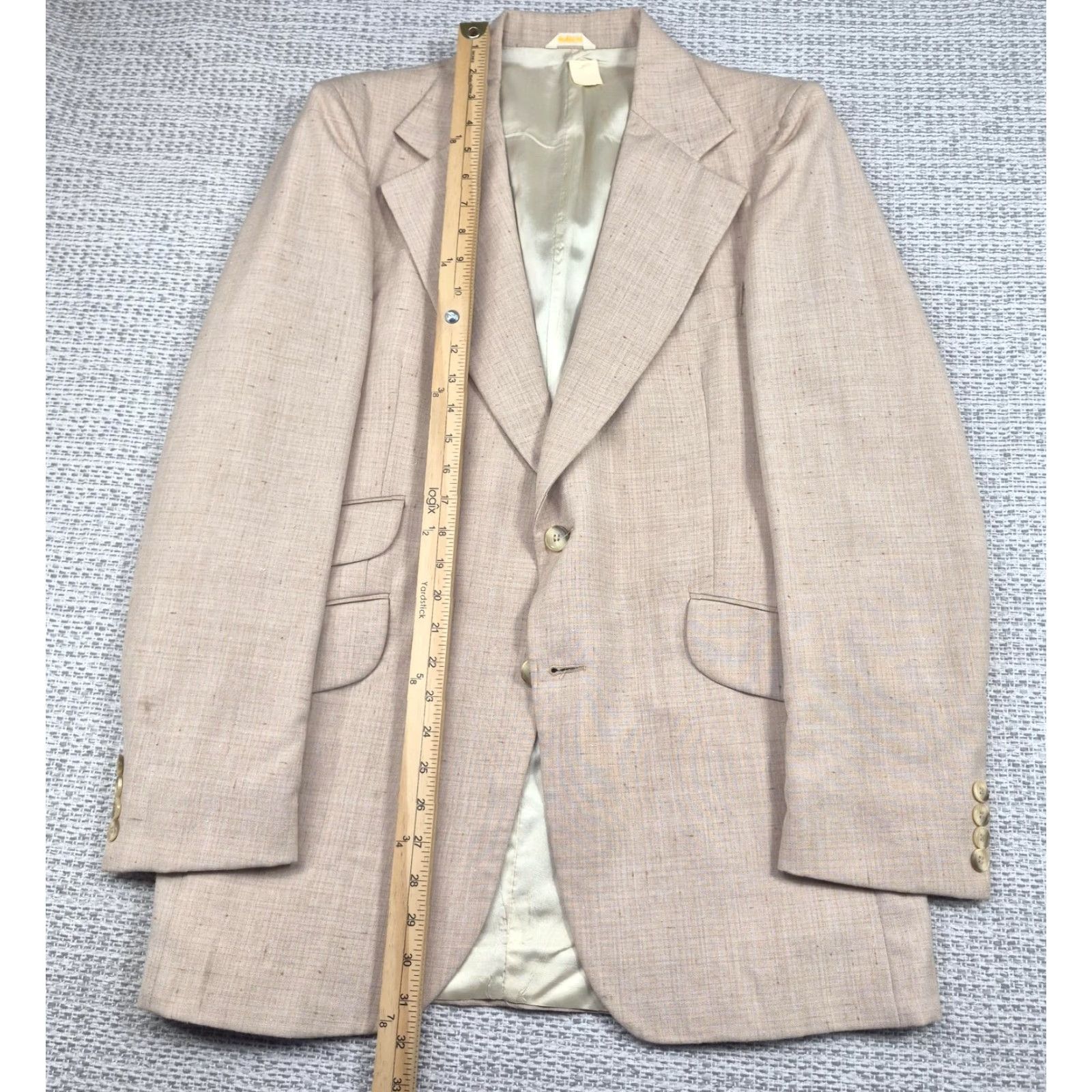Vintage VINTAGE PDC International Collection Blazer Mens 38 Beige Lined Western USA Blazer Size 38R - 4 Thumbnail