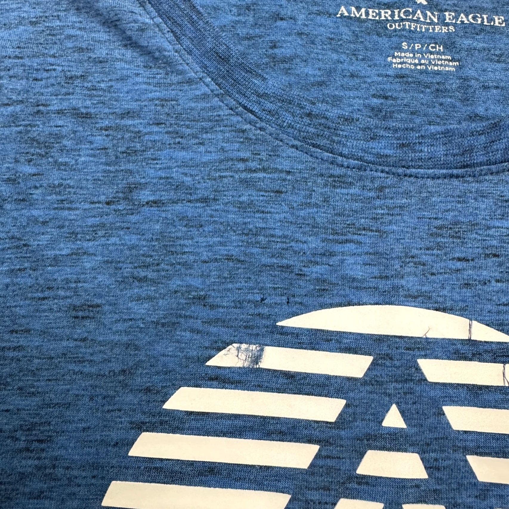 American Eagle Outfitters American Eagle Outfitters Graphic T-Shirt Mens Small Blue Crew Short Sleeve Tee Size US S / EU 44-46 / 1 - 5 Thumbnail