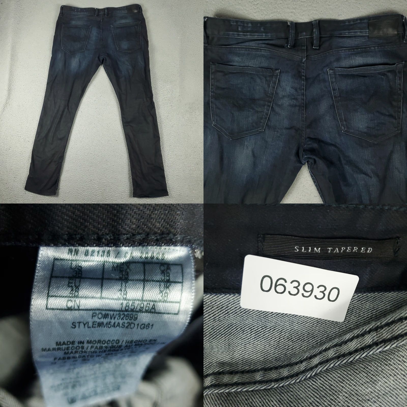 Guess GUESS Jeans Men's 38x32 Blue Distressed Tapered Slim Denim Pants Regular Fit Size US 38 / EU 54 - 8 Thumbnail