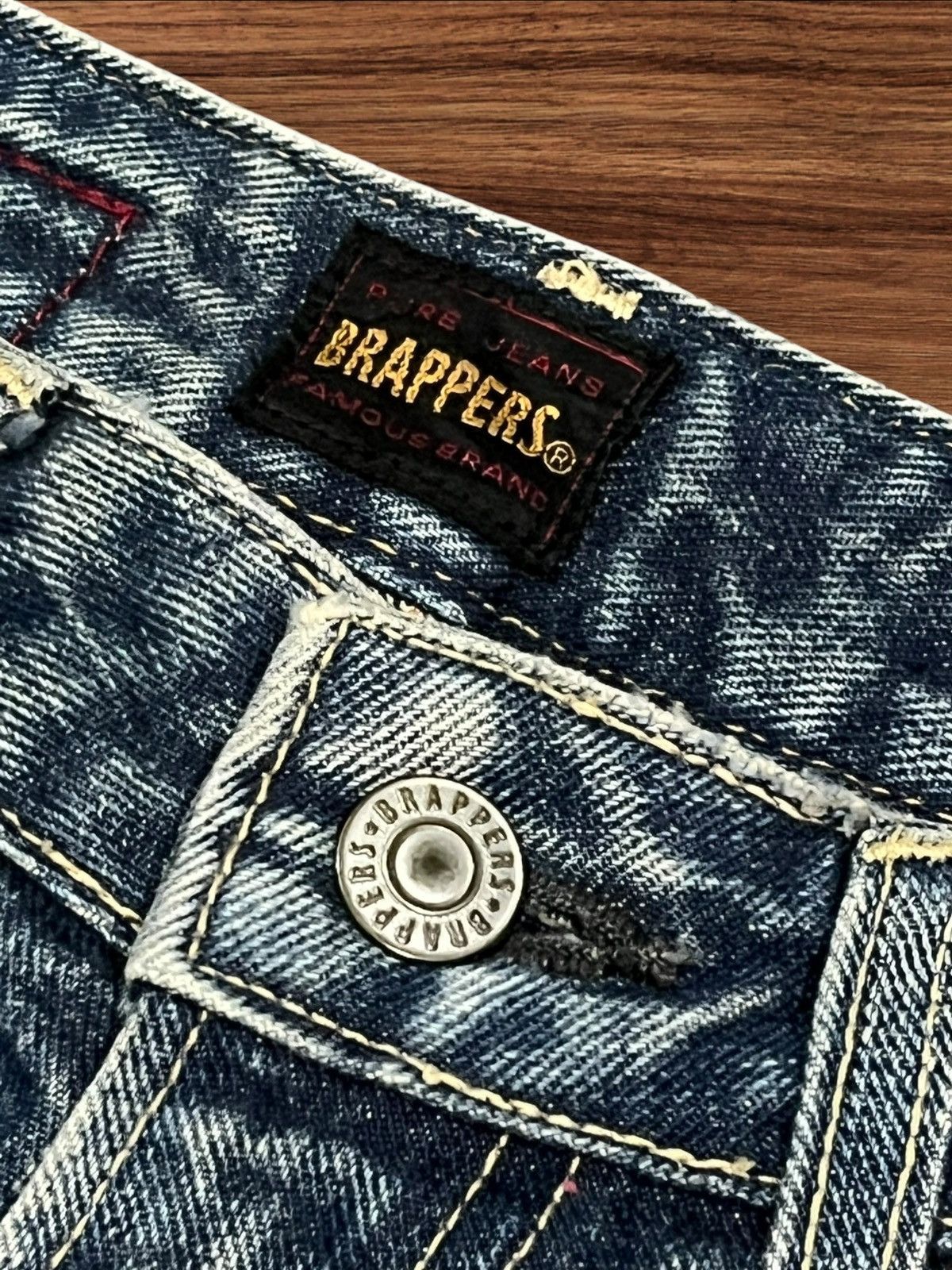 Japanese Brand × Johnbull Vintage Japanese Brappers Distressed Blue Washed Flare Jeans Size 28" / US 6 / IT 42 - 5 Thumbnail