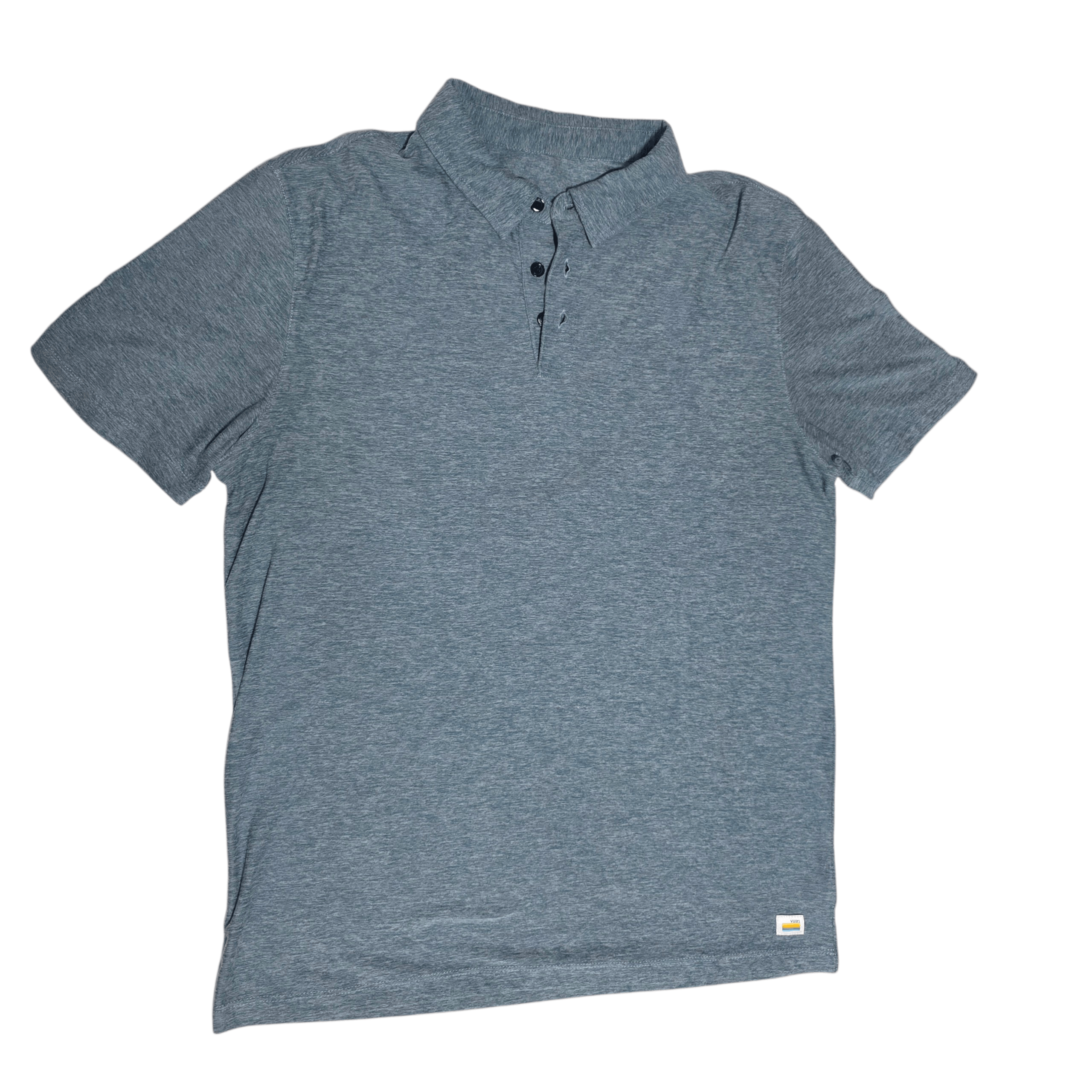Vuori Vuori Mens Blue Heathered Active Button Up Top S Size US S / EU 44-46 / 1 - 1 Thumbnail