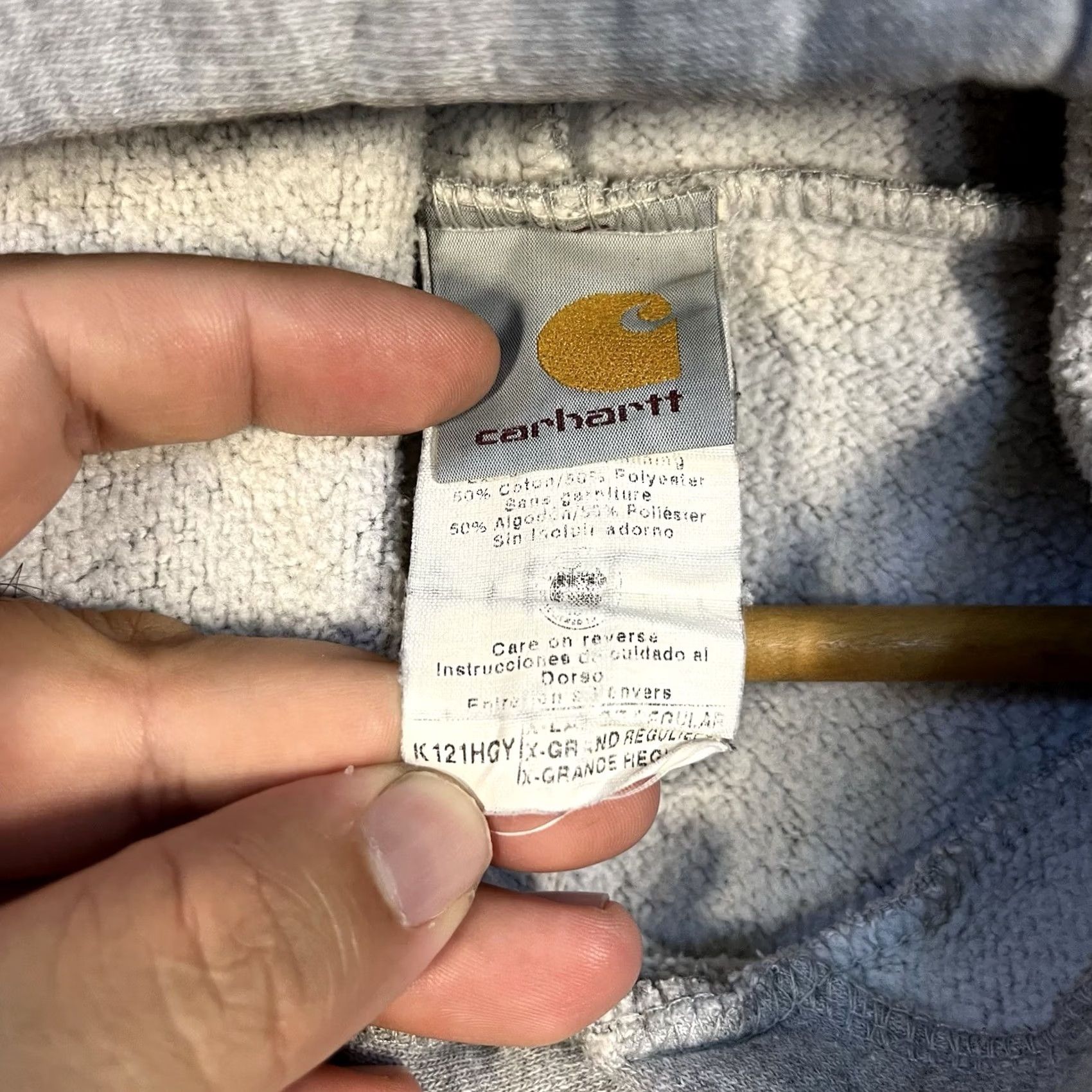 Carhartt VINTAGE Carhartt Hoodie Mens XL Gray Pullover Workwear 90s Size US XL / EU 56 / 4 - 3 Thumbnail