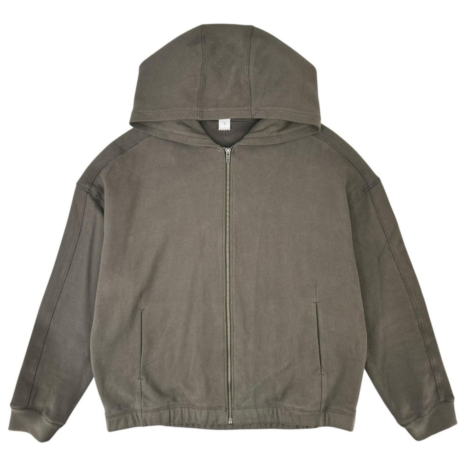 Kotn Gray Heavyweight Micro Rib Relaxed Fit Cotton Zip Up Hoodie Size US M / EU 48-50 / 2 - 1 Thumbnail