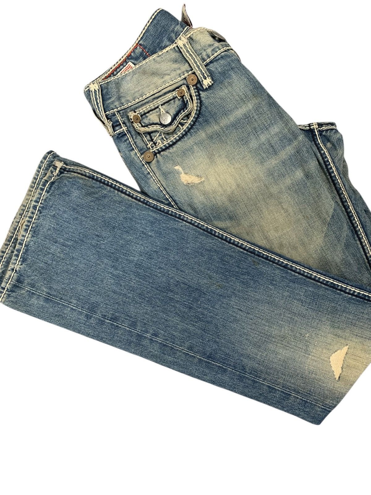 Tornado Mart Vtg true religion y2k flare washed jeans Size US 28 / EU 44 - 9 Thumbnail