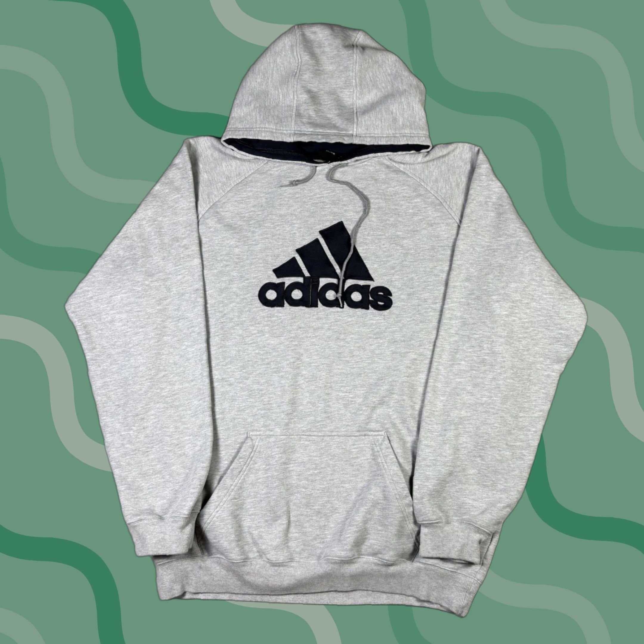 Adidas VINTAGE adidas Hoodie Black Embroidered Logo Gray Pullover 2XLT 90s USA Mens Logo Embroidered Pullover Hoodie Size US XXL / EU 58 / 5 - 1 Thumbnail