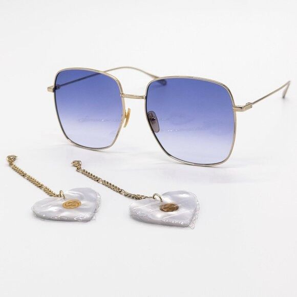 Gucci NEW GUCCI SUNGLASSES GG1031S 004 GOLD/BLUE WOMEN EYEWEAR Size ONE SIZE - 1 Thumbnail
