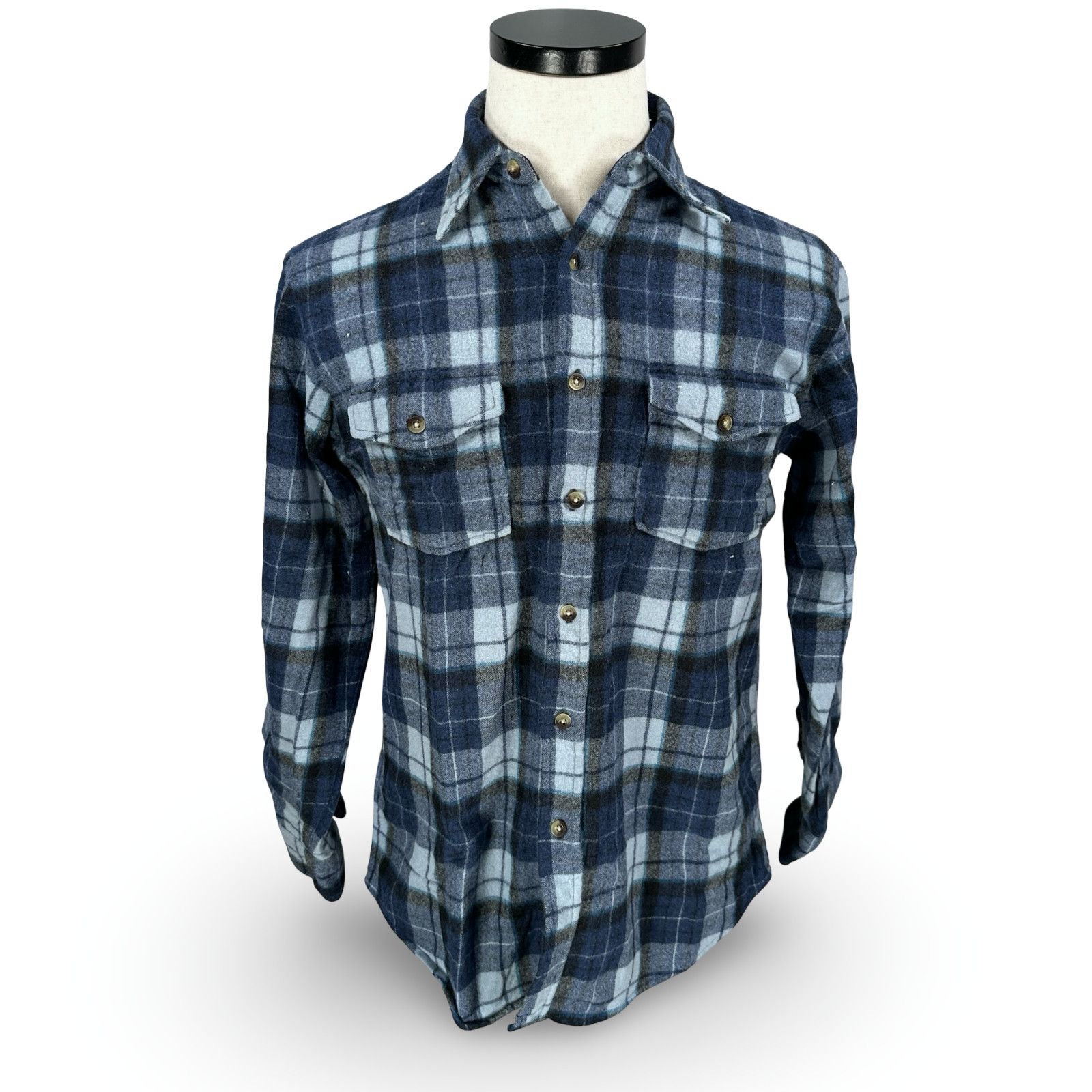 Pendleton Pendleton Flannel Shirt Mens M Blue White Plaid 100% Wool Size US M / EU 48-50 / 2 - 1 Thumbnail