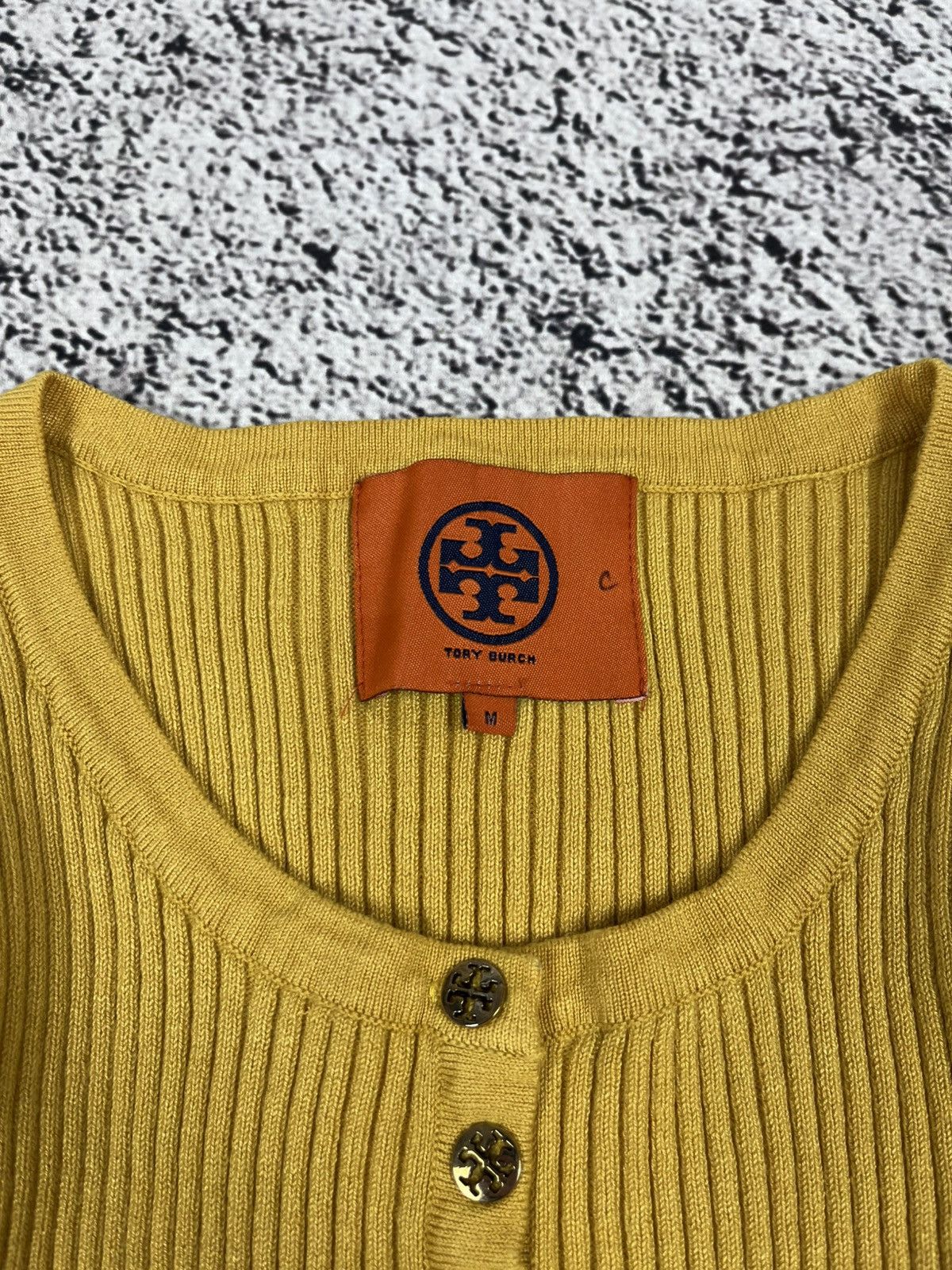 Tory Burch Tory Burch Ribbed Henley Wool Top Light Sweater size M Size M / US 6-8 / IT 42-44 - 4 Thumbnail