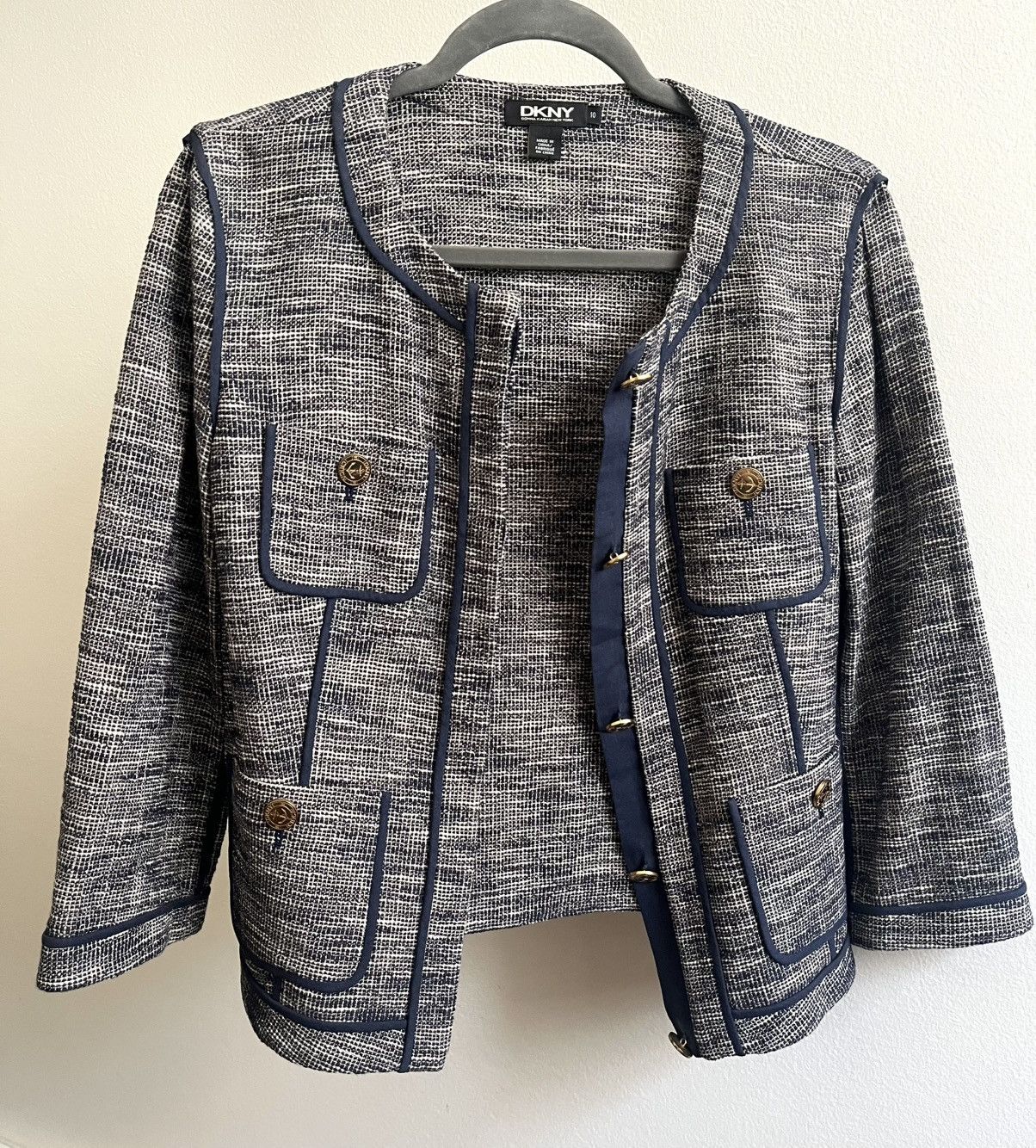 DKNY × Donna Karan DKNY Cropped Blazer Size L / US 10 / IT 46 - 1 Thumbnail
