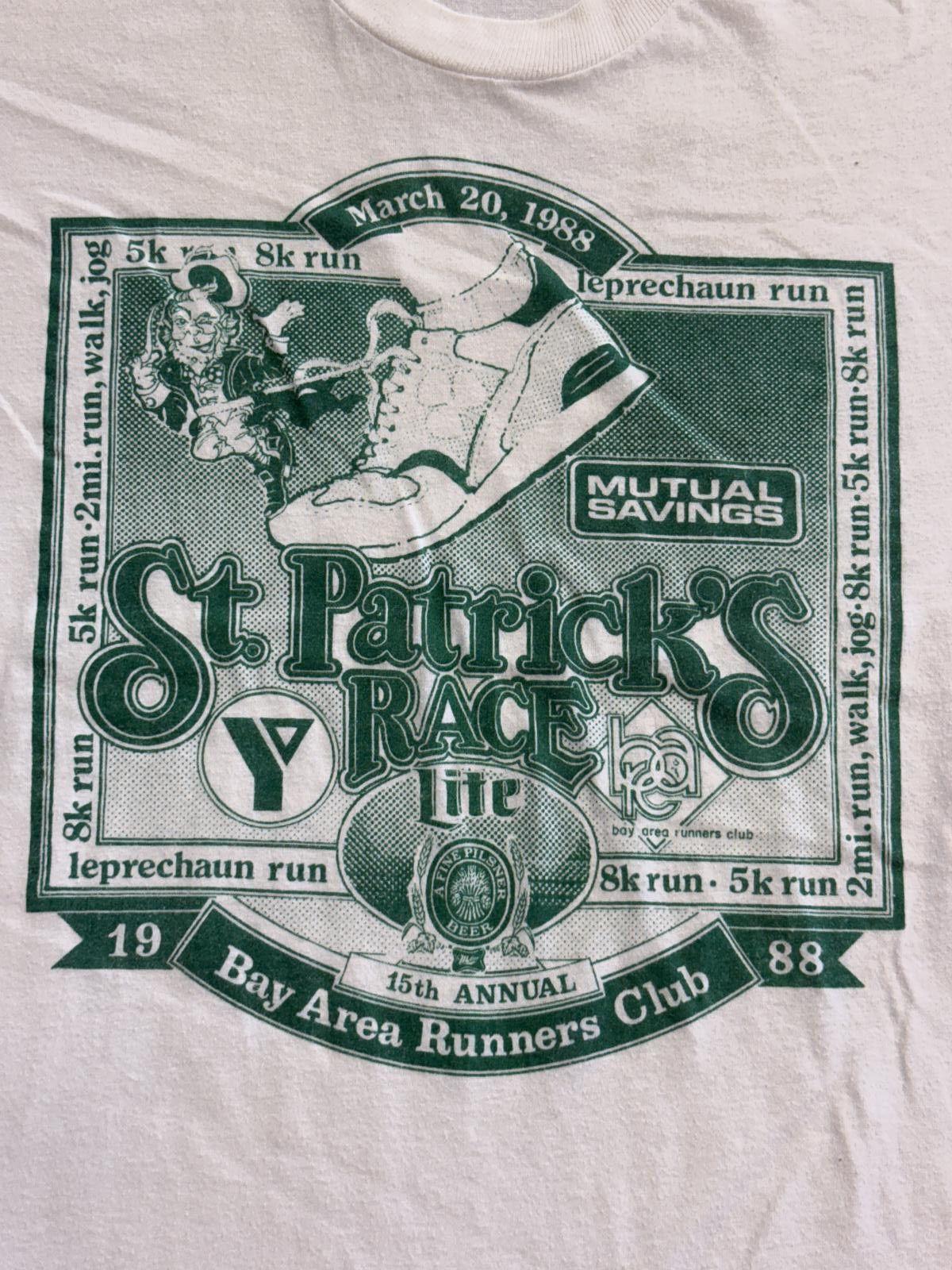 Designer Vintage St Patricks Day T-shirt 1988 Race Bay Area Runners Size US L / EU 52-54 / 3 - 4 Thumbnail