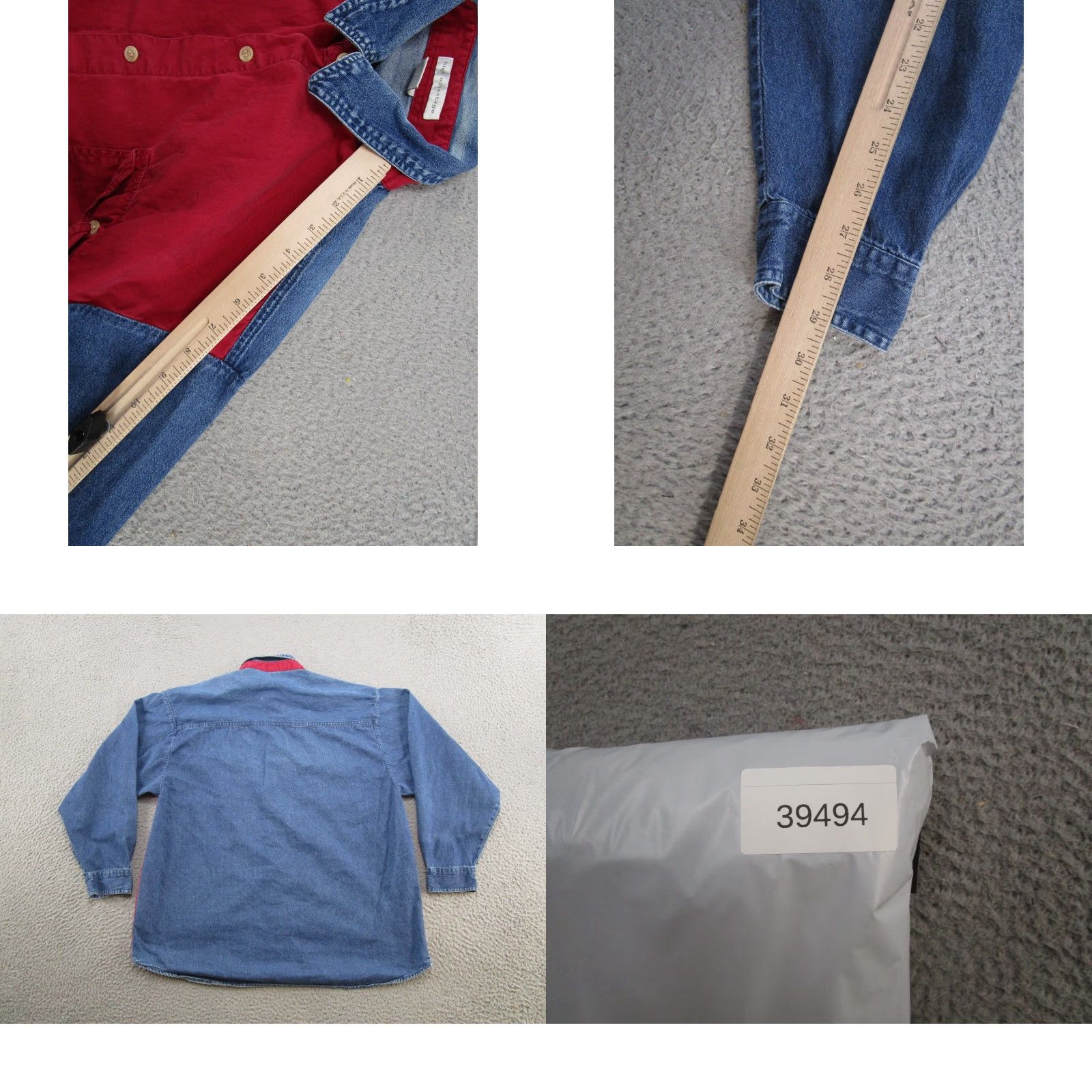 Vintage VINTAGE High Advantage Denim Button-Up Shirt Western 90s Blue L Men’s Button-Down Collared Long Sleeve Casual Shirt Mens Regular Cotton Denim Size US L / EU 52-54 / 3 - 8 Thumbnail