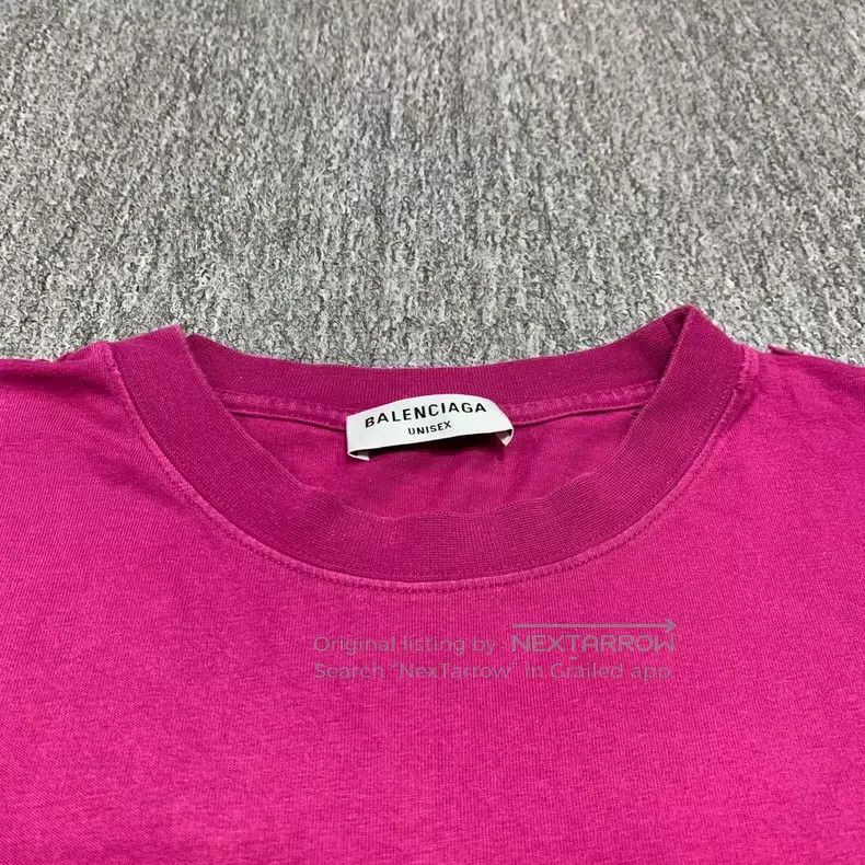 Balenciaga Balenciaga Pink Washed Destroyed Splatter Short Sleeve Size US M / EU 48-50 / 2 - 3 Thumbnail