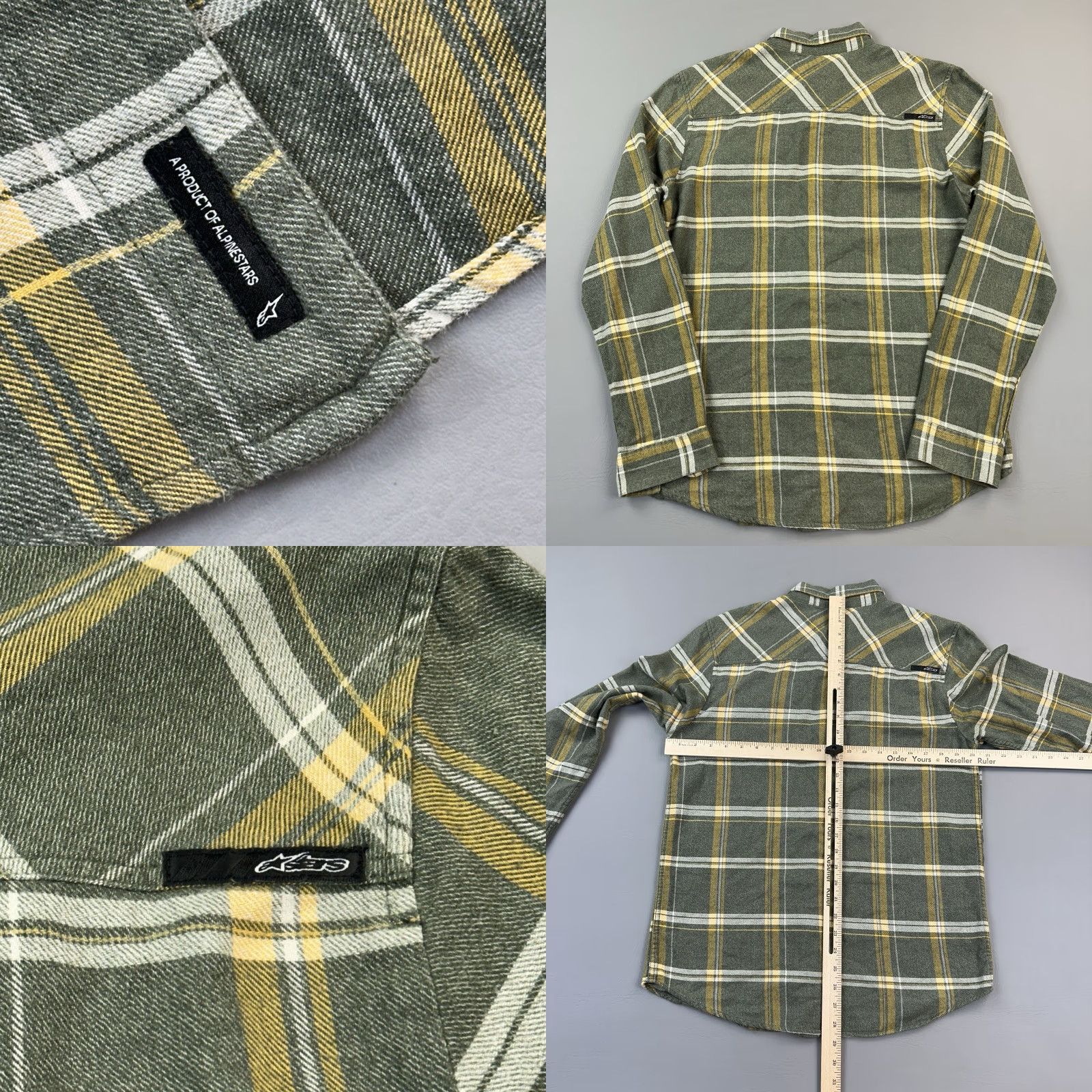 Patagonia VINTAGE Alpinestars Shirt Mens Medium Green Plaid Long Sleeve Button Up Moto Streetwear Size US M / EU 48-50 / 2 - 8 Thumbnail