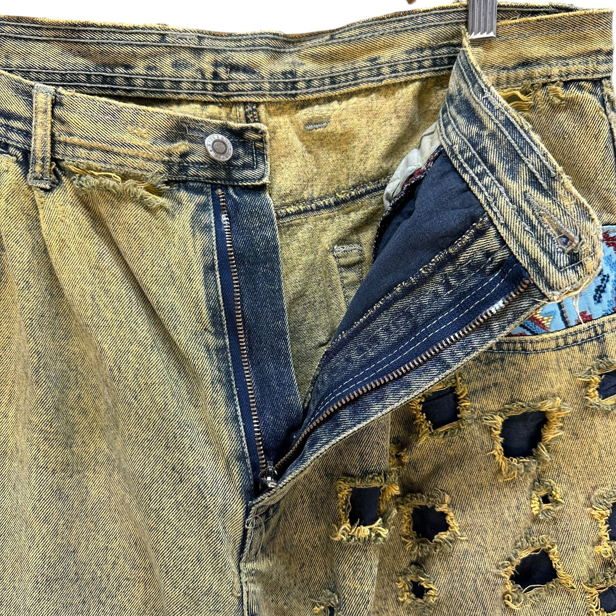 Vintage D.A.R.E by GIOVANNI Trashed Rusty Distressed Jeans #A76-1822 Size US 37 - 12 Thumbnail