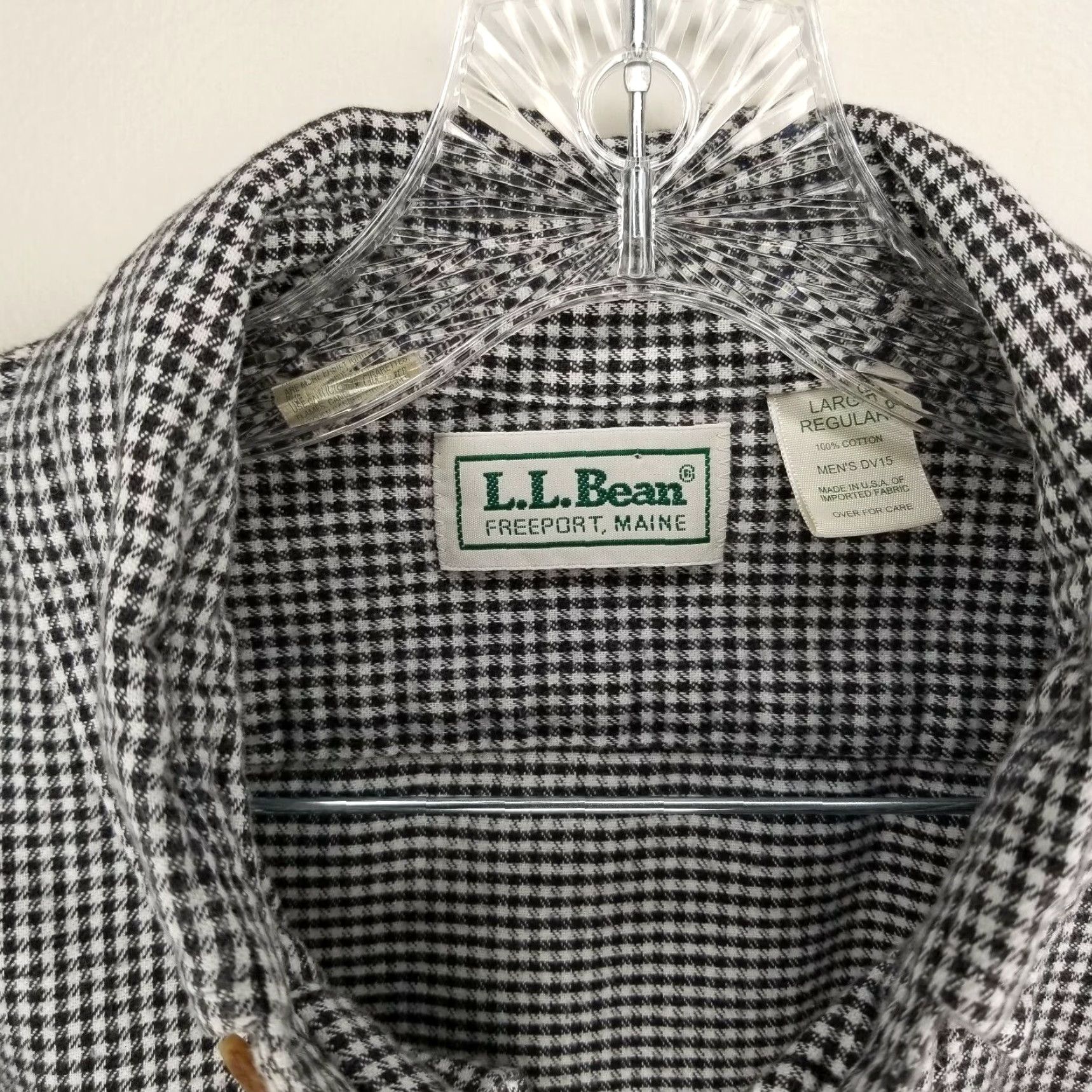 Vintage VINTAGE LL Bean Men's Long Sleeve Shirt Large Black White Button-Up Men's Clothing Size US L / EU 52-54 / 3 - 3 Thumbnail