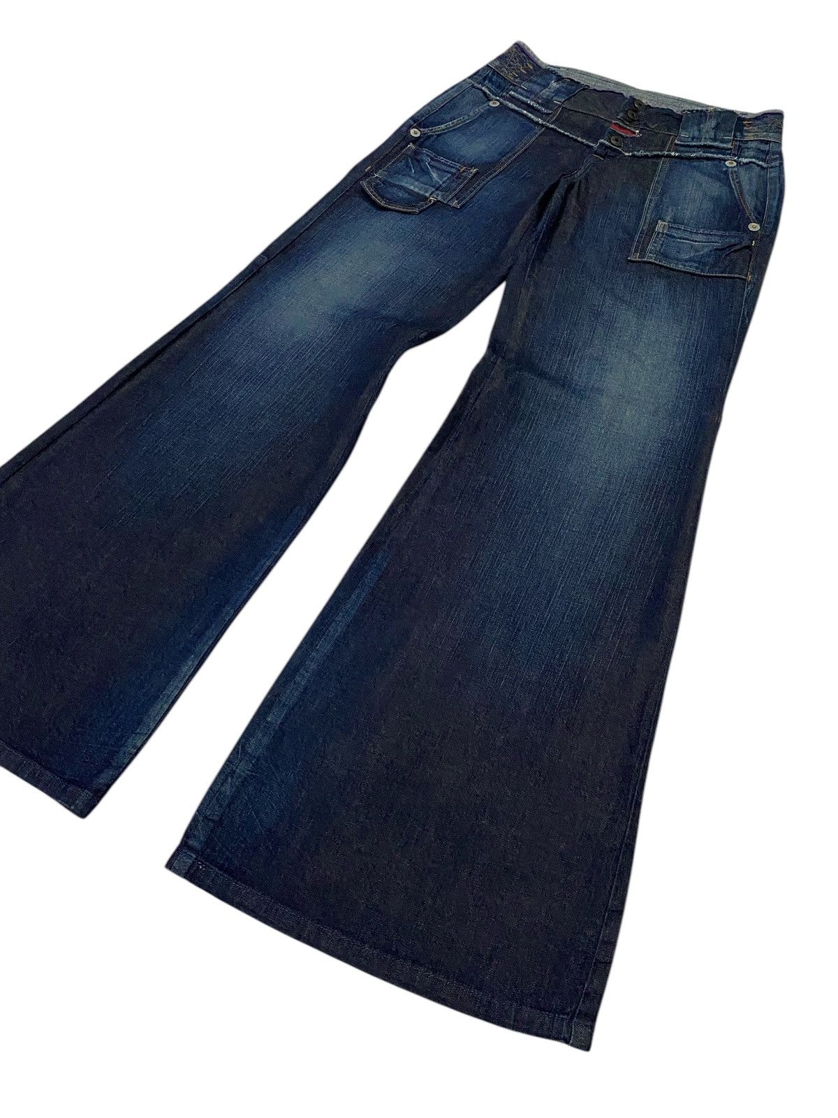 Marithe + Francois Girbaud 💃 Francois Girbaud Flare Wide Leg Palazzo Denim Jeans Size 29" - 24 Thumbnail