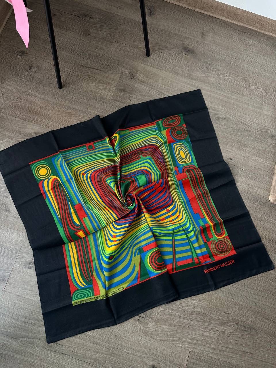 Japanese Brand × Vintage Vintage Hundertwasser Seide Schal Arc Scarf Size ONE SIZE - 4 Thumbnail