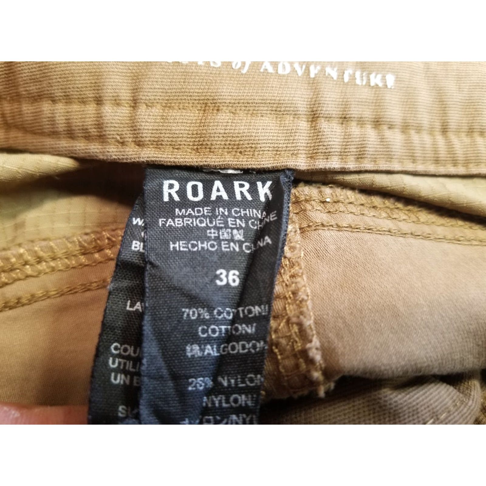 Vintage Roark Shorts Mens 36 Brown Cutoff Chino Style Drawstring Adjustable Waist Breathable Regular Fit Utility Size US 36 / EU 52 - 7 Thumbnail