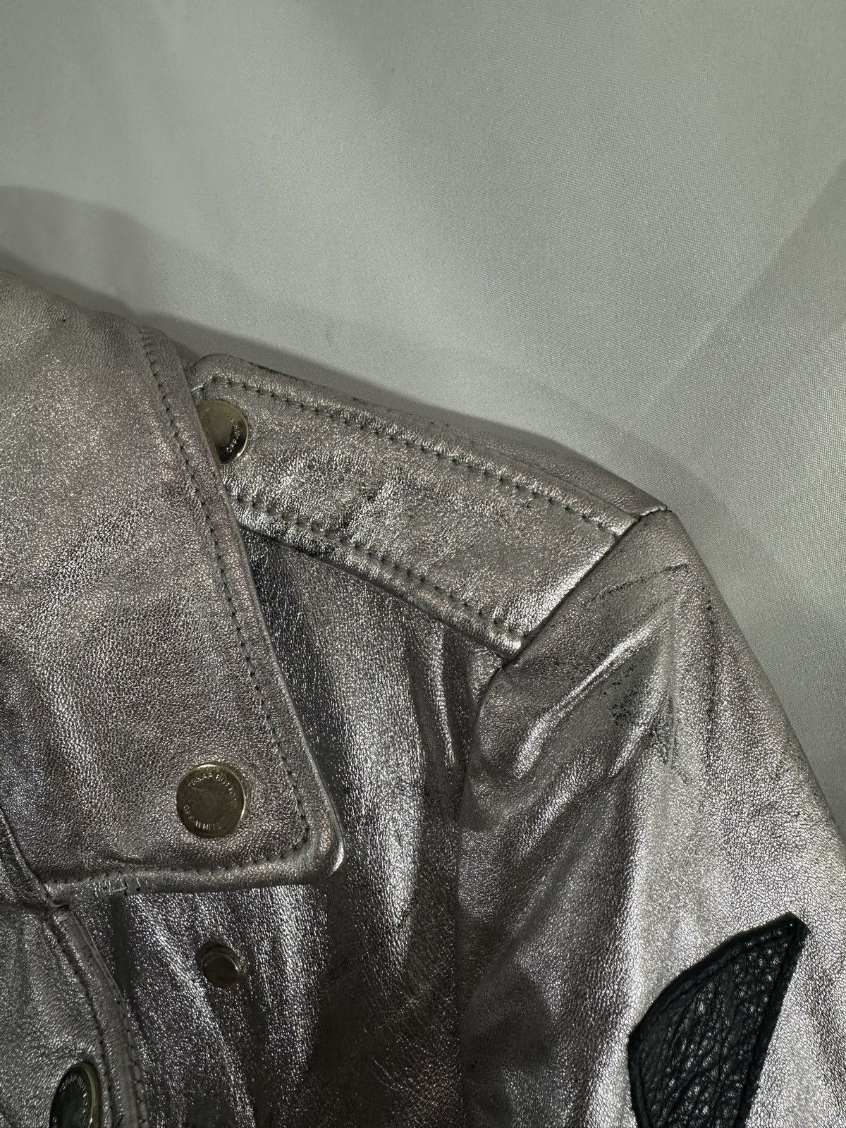 Off-White OFF WHITE SILVER LEATHER JACKET Size US M / EU 48-50 / 2 - 13 Thumbnail