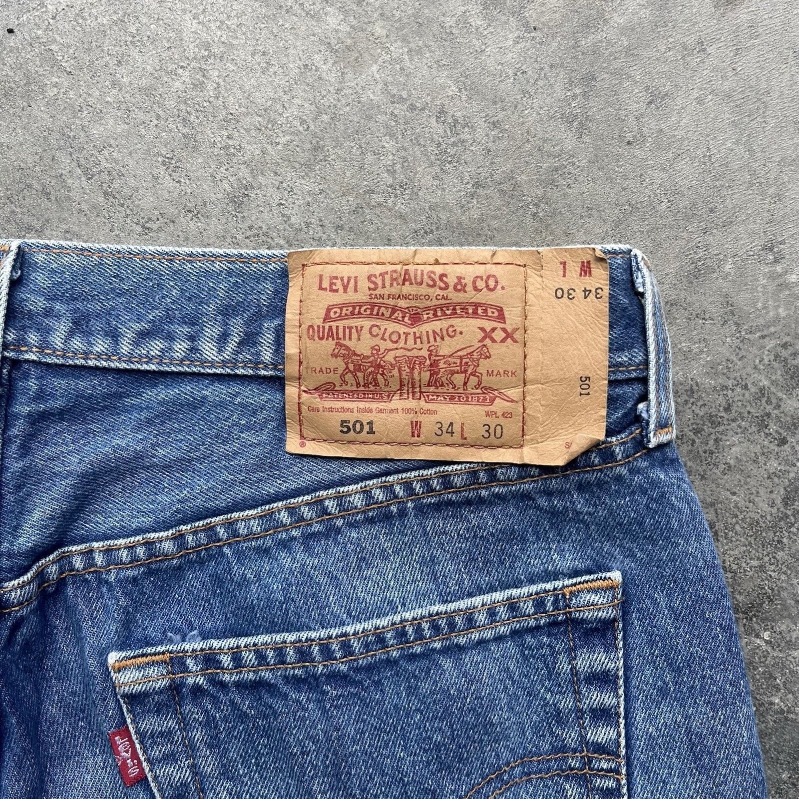 Levi's Vintage Levi’s 501xx Jeans Men’s 34 X 30 Dark Wash Western W Size US 34 / EU 50 - 3 Thumbnail