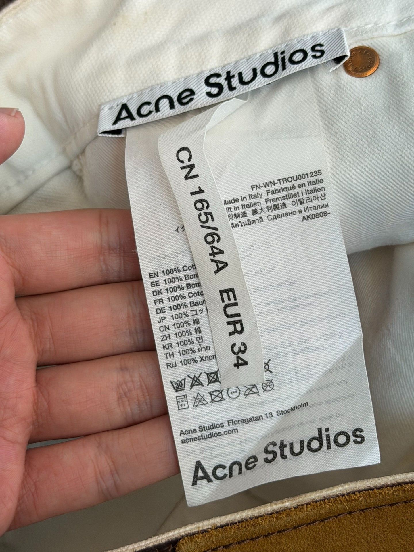 Acne Studios Acne Studios Brown Waxed Wide-Leg Jeans Size US 34 / EU 50 - 4 Thumbnail