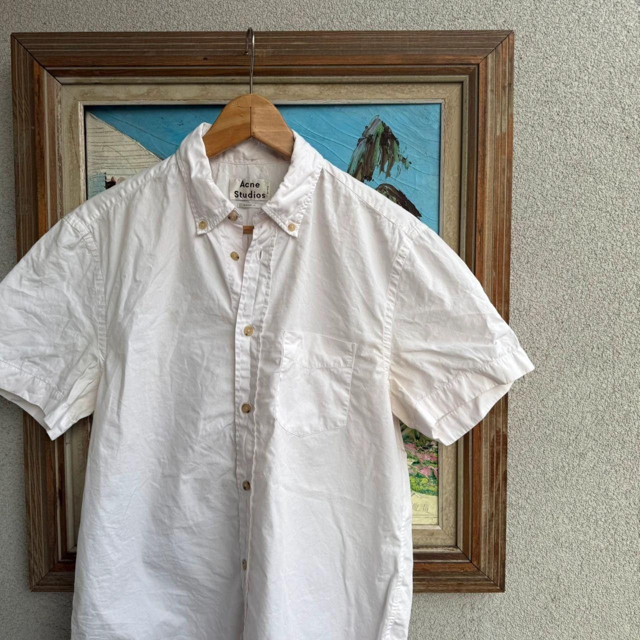 Acne Studios Acne Studios Button Up Shirt Shortsleeve White Minimalist Size US M / EU 48-50 / 2 - 2 Thumbnail