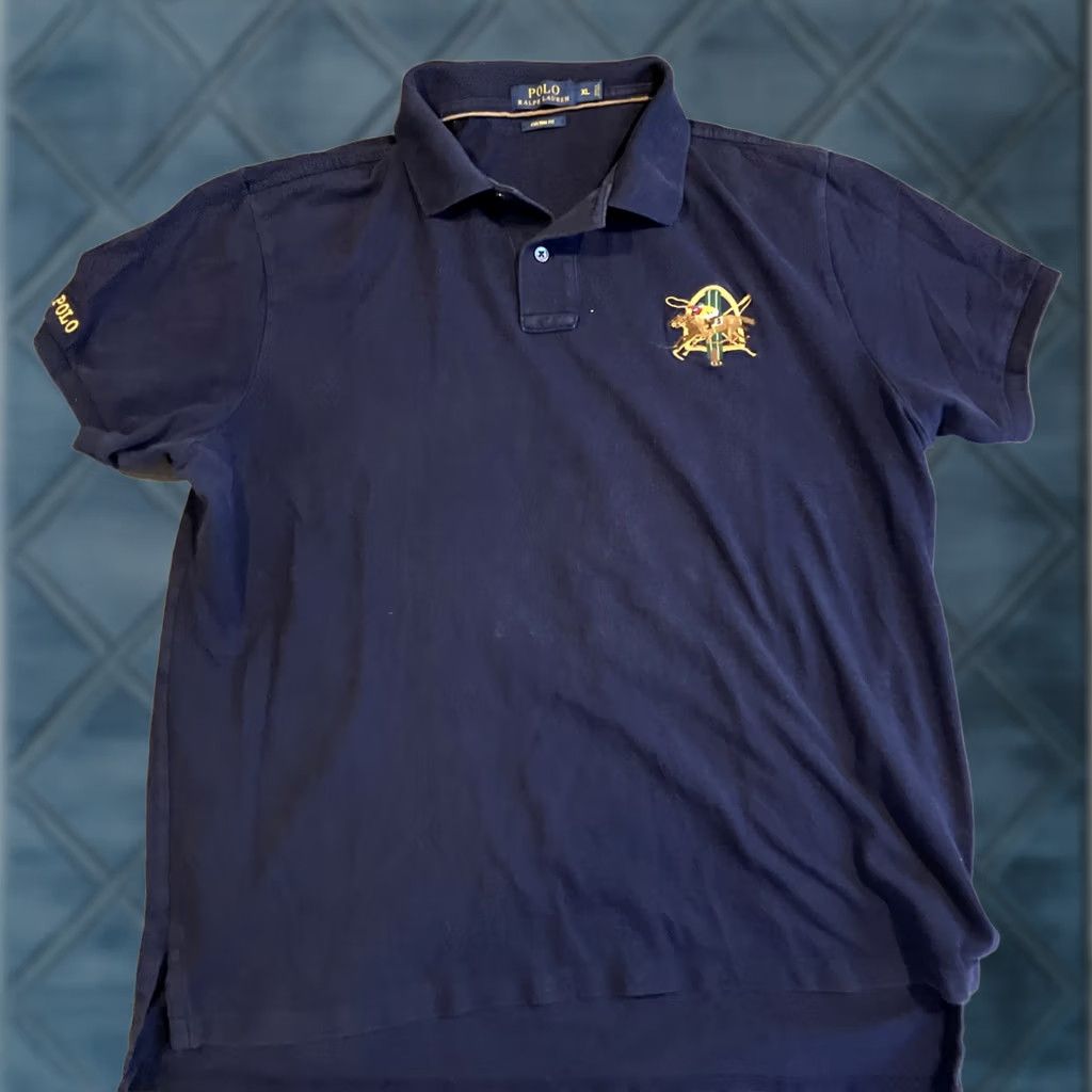 Polo Ralph Lauren Polo Ralph Lauren Golf Polo XL Blue Embroidered Equestrian Theme Men's Size US XL / EU 56 / 4 - 1 Thumbnail