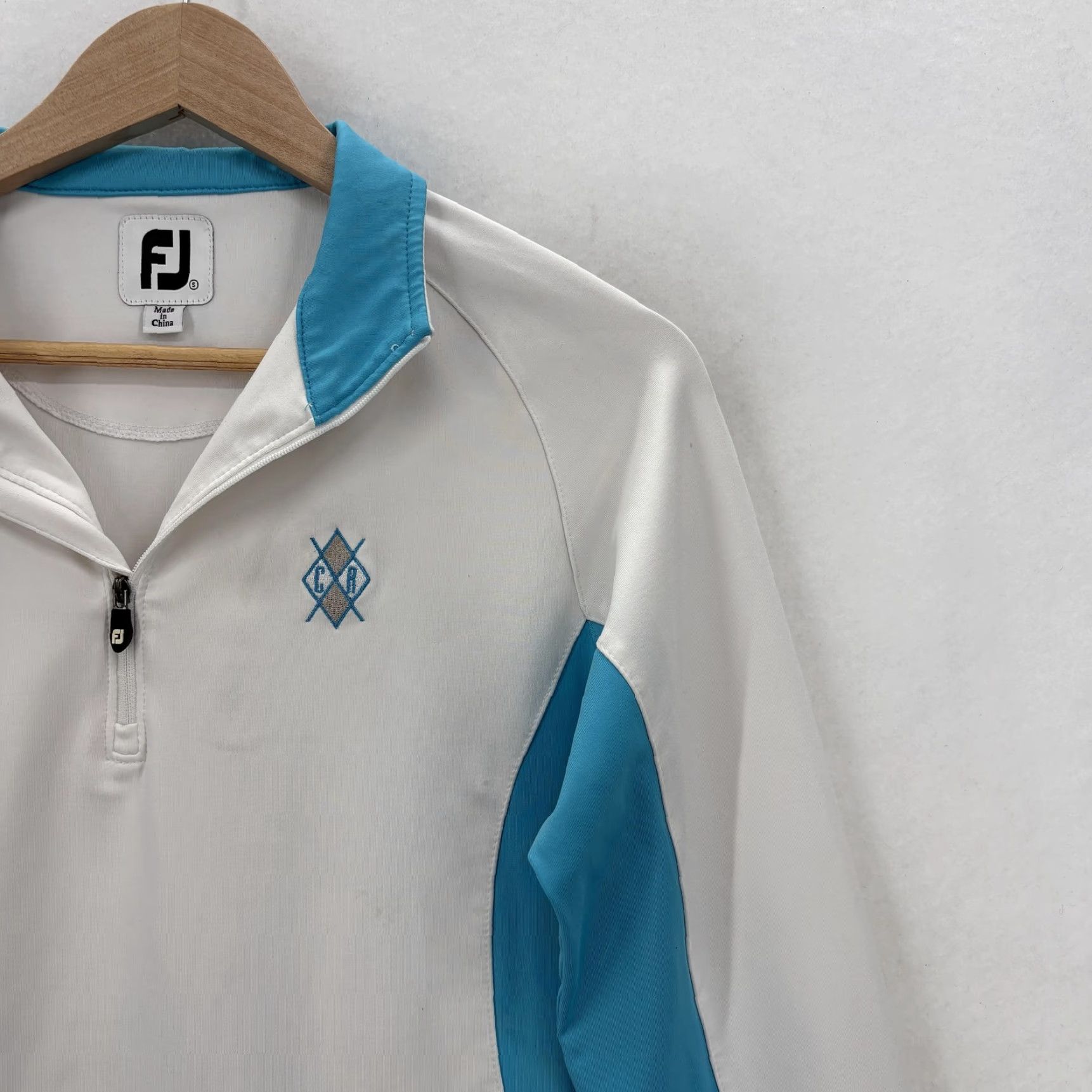 Footjoy FootJoy Pullover Womens Small White Colorblock 1/4 Zip Golf Top Stretch Knit Raglan Sleeve Womens Size S / US 4 / IT 40 - 2 Thumbnail