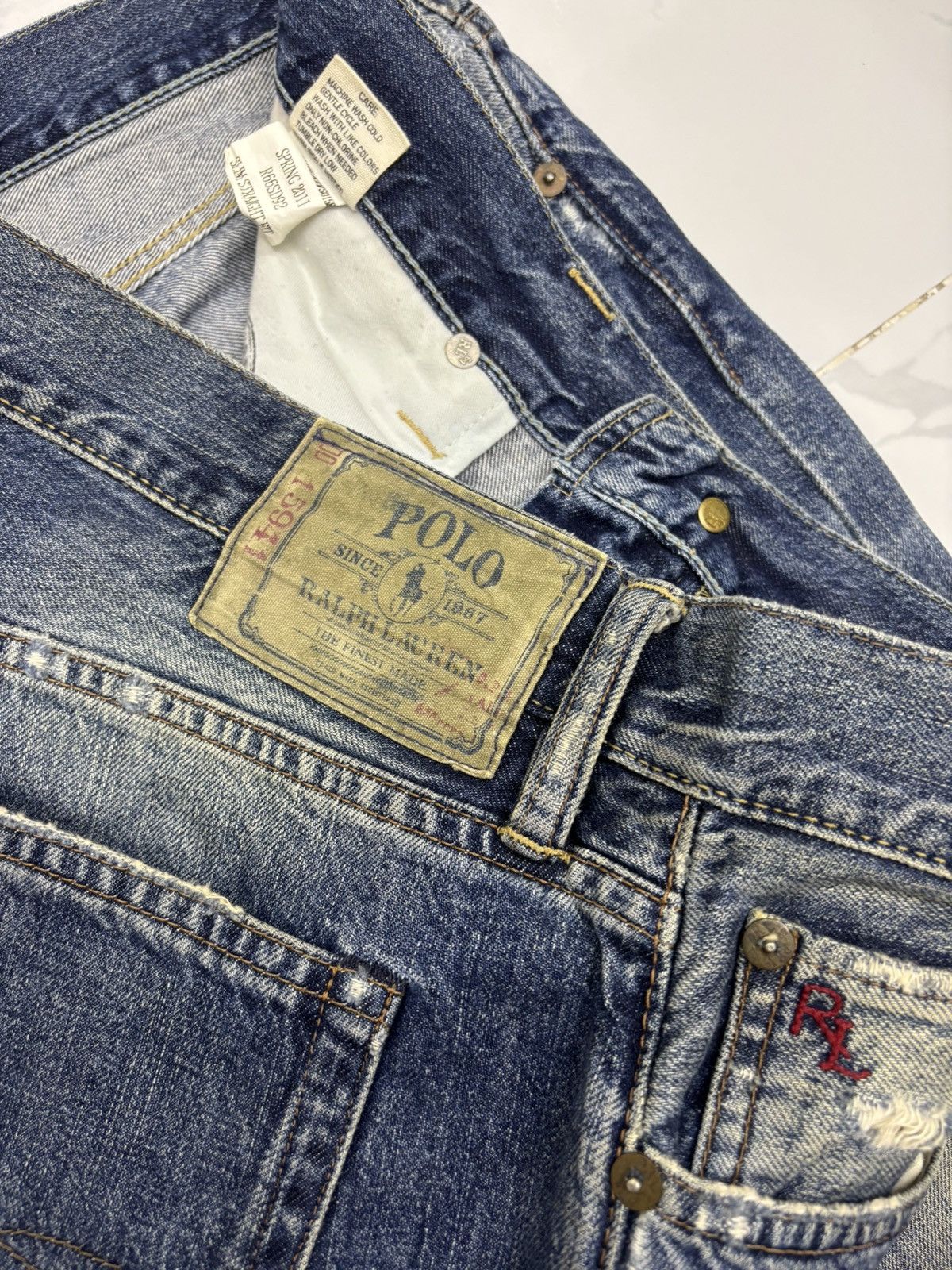 Polo Ralph Lauren Polo Ralph Lauren Spring 2011 Slim Straight Denim Jean Size US 37 - 14 Thumbnail