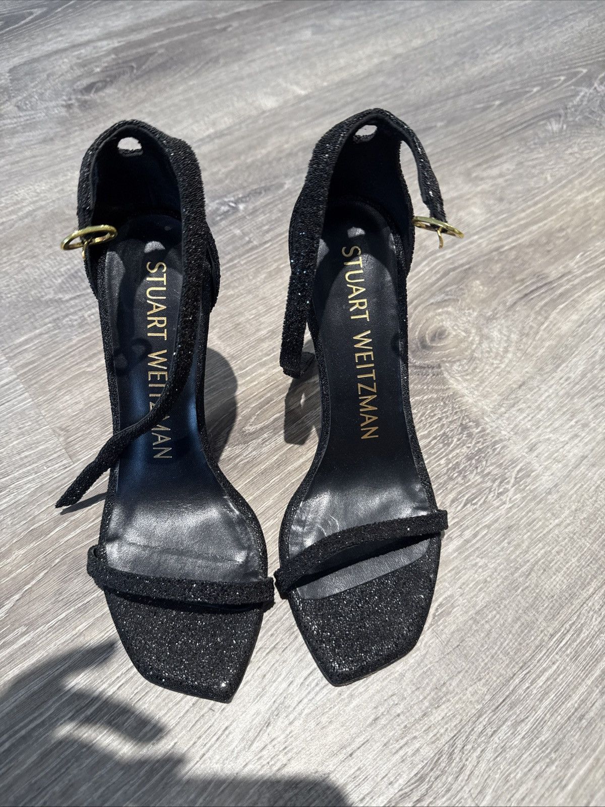 Stuart Weitzman Stuart Weitzman Black Sparkle Heels Size US 5.5 / IT 35.5 - 4 Thumbnail