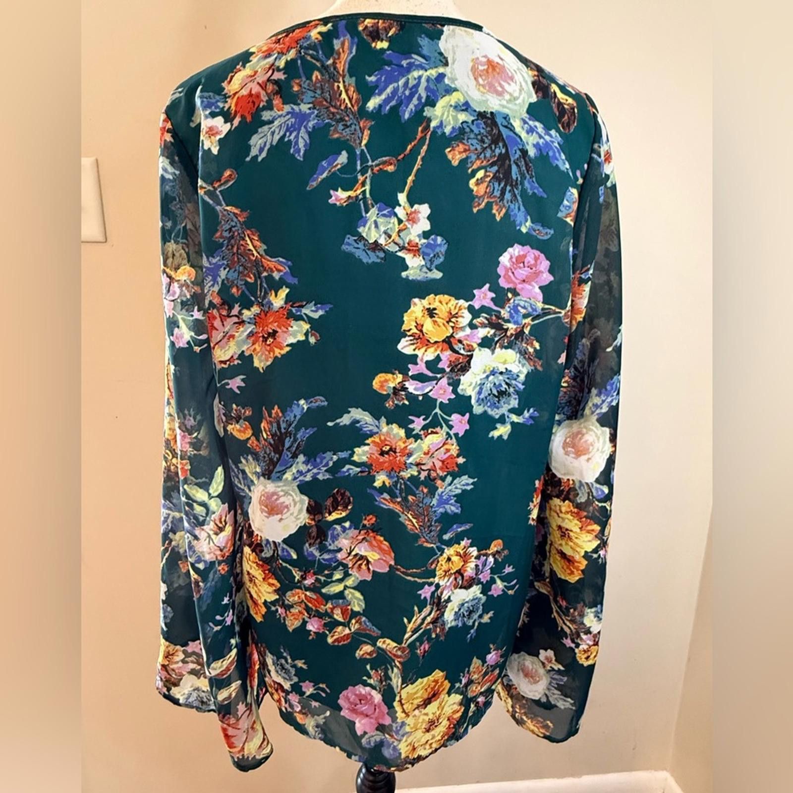 Other Show me Your MuMu boho floral tunic top teal pink yellow Med Size M / US 6-8 / IT 42-44 - 4 Thumbnail