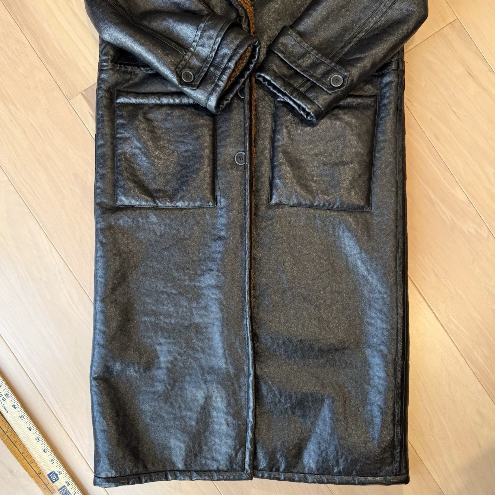 Free People VINTAGE Free People London Vegan Coat Women’s Medium Black Long Lined Outerwear New York Size M / US 6-8 / IT 42-44 - 6 Thumbnail