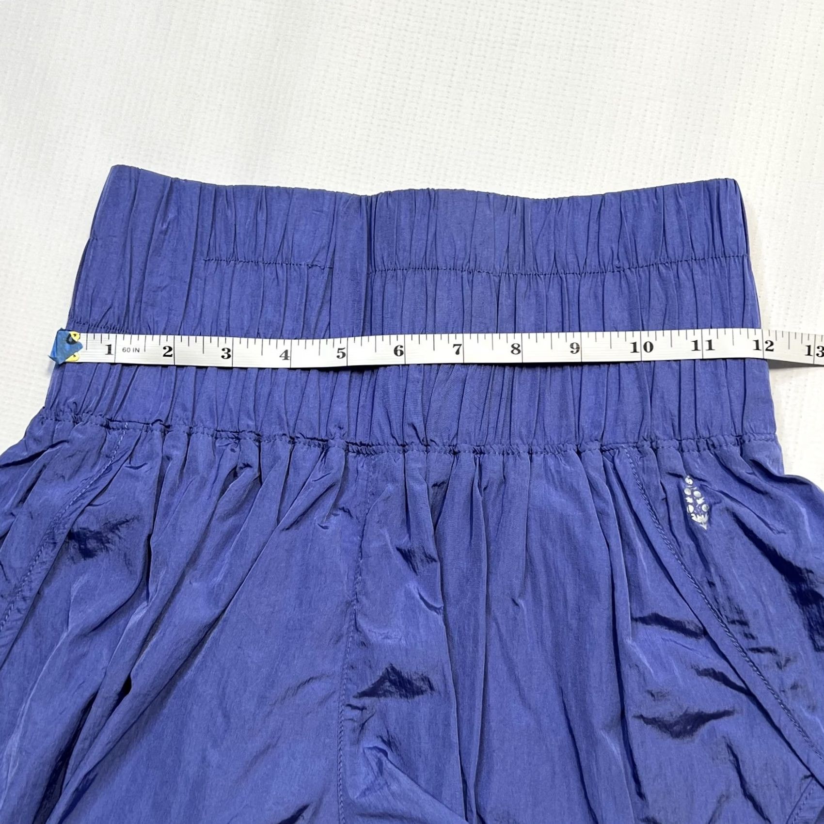Free People Free People Movement Shorts Womens Small Blue High Waisted Lined Athletic Slim Fit Smocked Casual Activewear Size 28" / US 6 / IT 42 - 6 Thumbnail