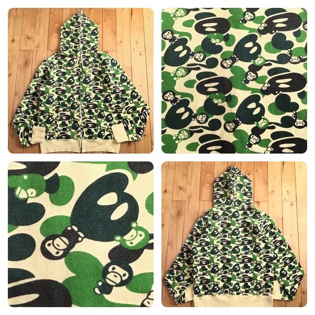 BAPE Milo camo green full zip hoodie a bathing ape NIGO