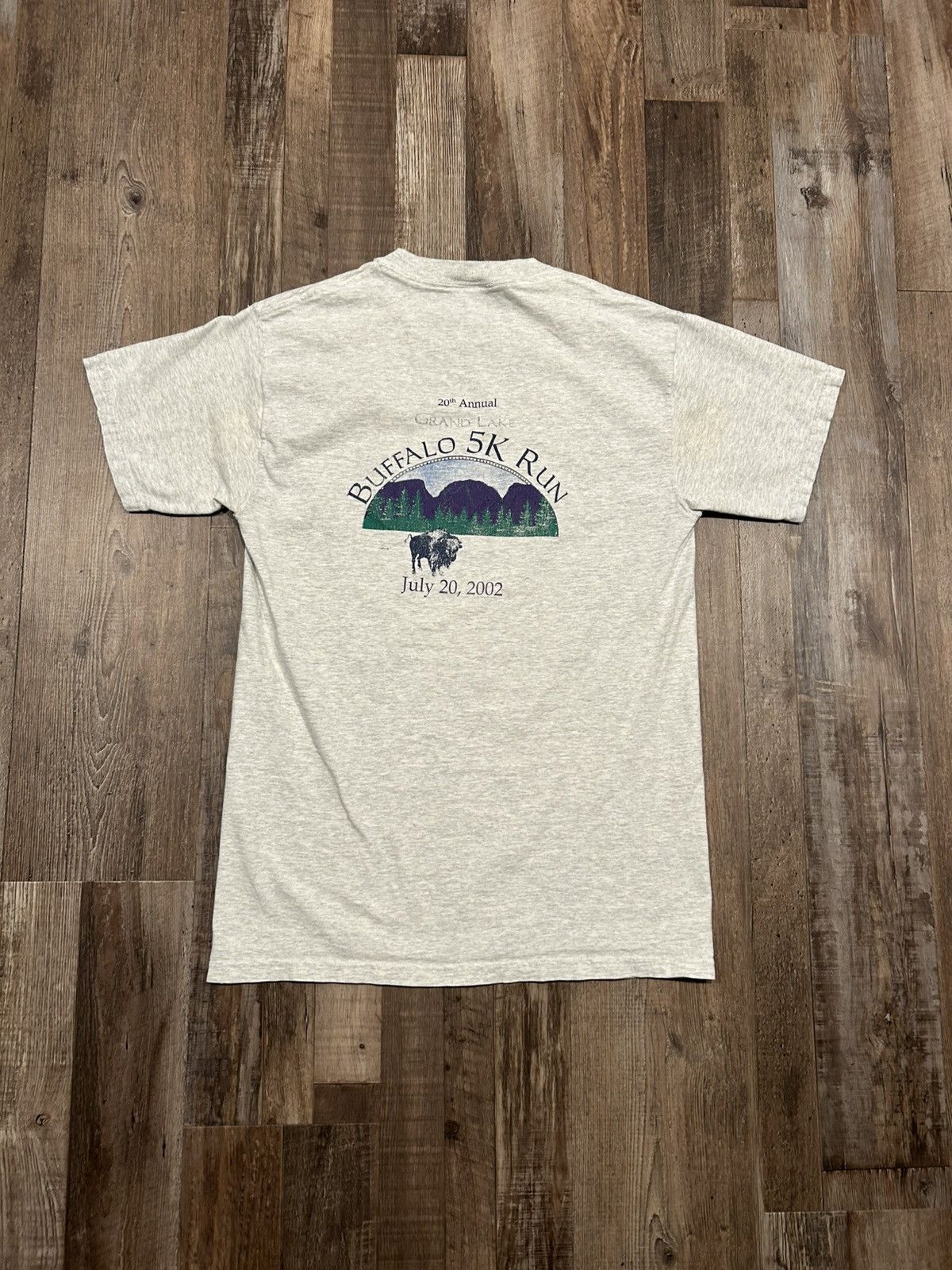 Fruit Of The Loom Vintage 1999 Grand Lake Buffalo 5K Run T-Shirt Size US M / EU 48-50 / 2 - 2 Thumbnail