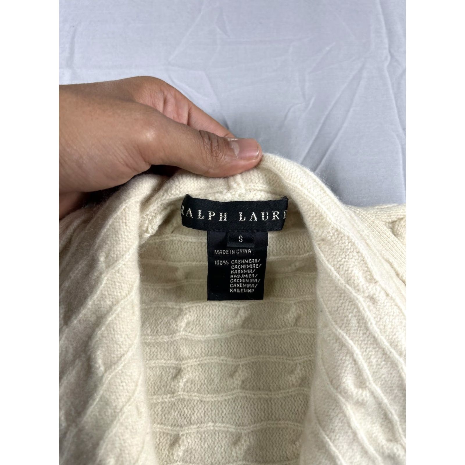 Ralph Lauren Ralph Lauren Sweater Cardigan Womens S Cashmere Open Black Label Cable Knit Size S / US 4 / IT 40 - 3 Thumbnail